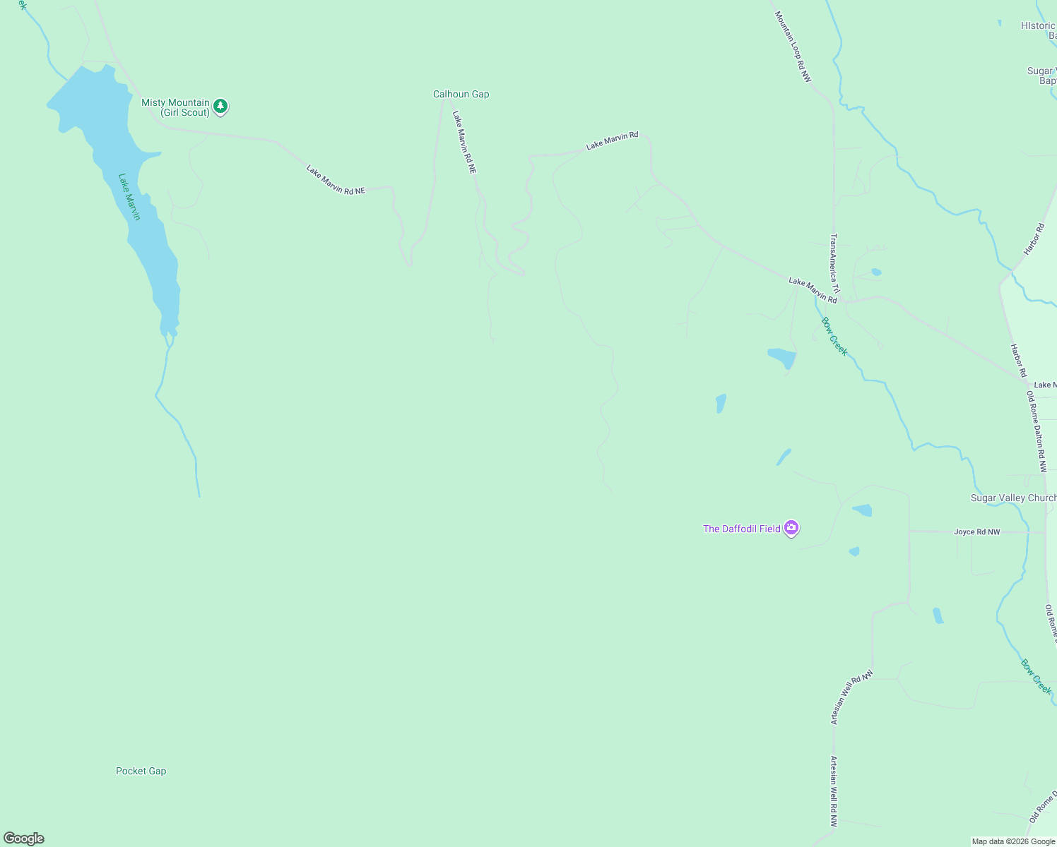 map of restaurants, bars, coffee shops, grocery stores, and more near 545 Deerfield Lane Northwest in Sugar Valley