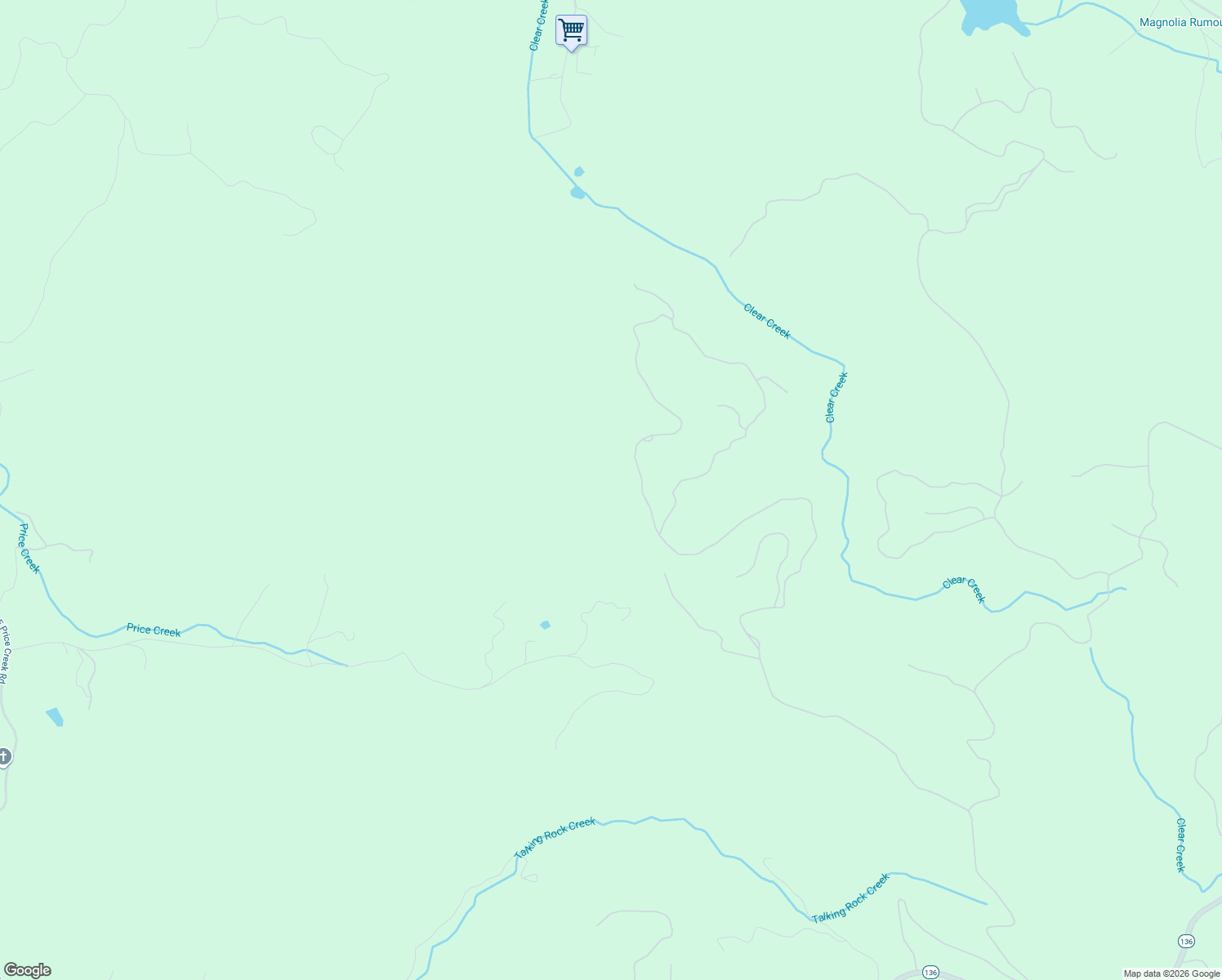 map of restaurants, bars, coffee shops, grocery stores, and more near 2179 Andes Ridge in Ellijay