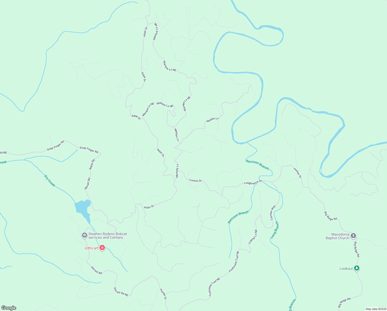 map of restaurants, bars, coffee shops, grocery stores, and more near 855 Albus Court in Ranger