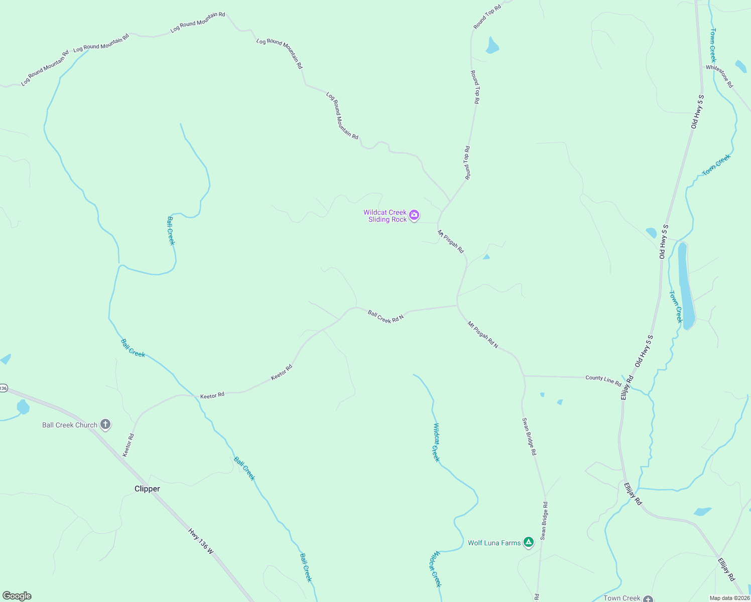 map of restaurants, bars, coffee shops, grocery stores, and more near 528-1698 Ball Creek Road North in Talking Rock