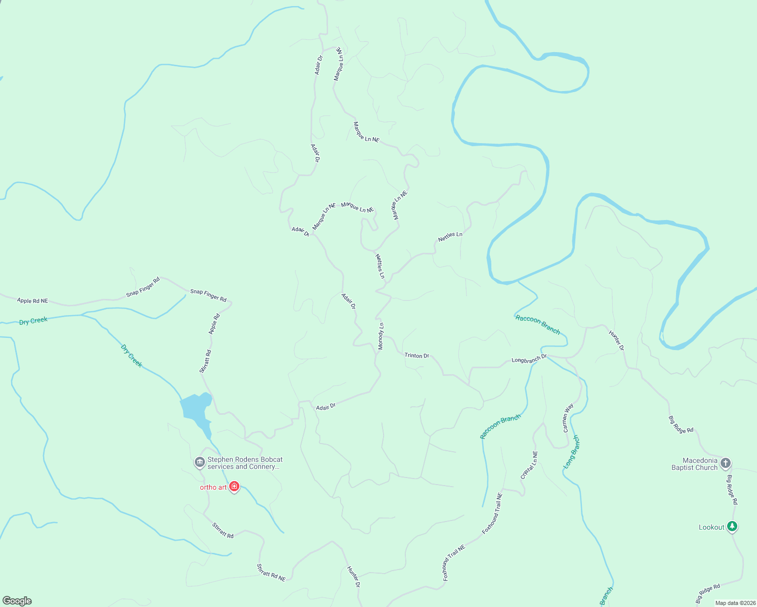 map of restaurants, bars, coffee shops, grocery stores, and more near 822 Monody Lane in Ranger