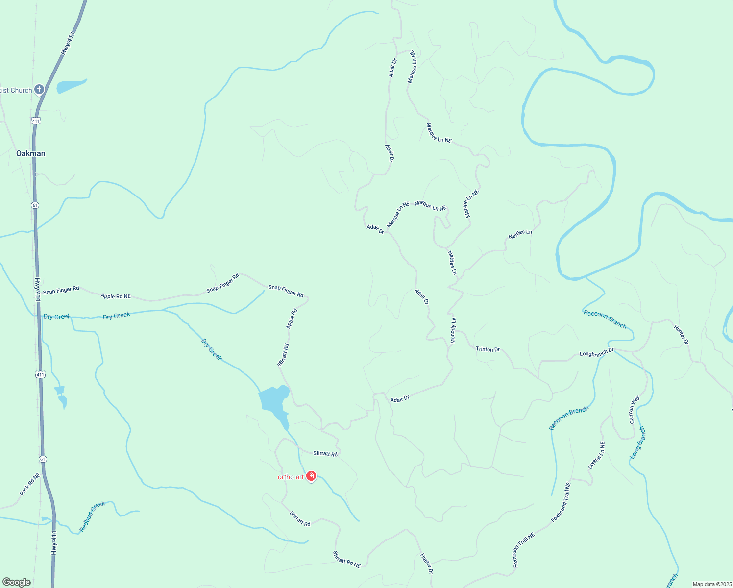 map of restaurants, bars, coffee shops, grocery stores, and more near 167 Jasmine Drive in Ranger