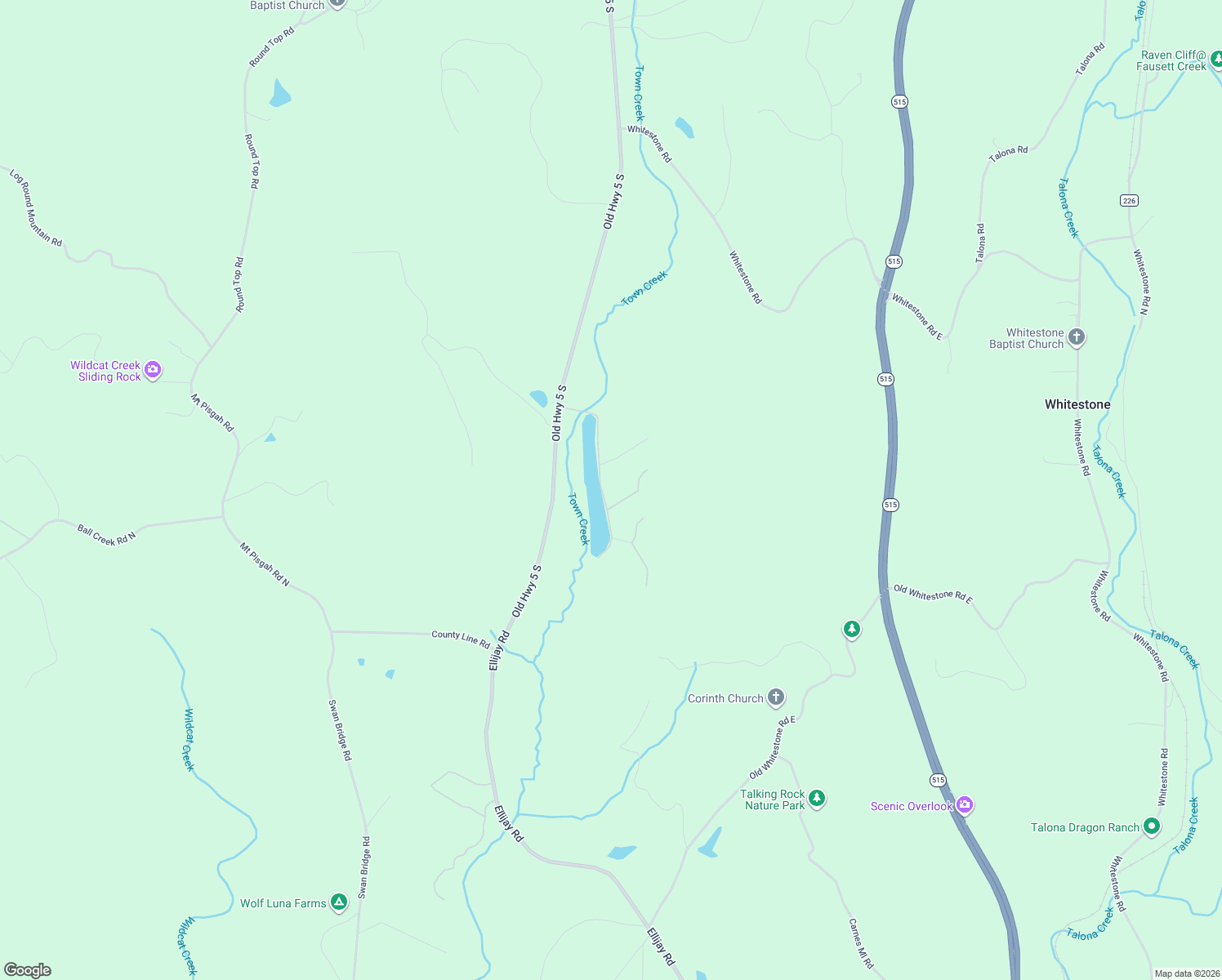 map of restaurants, bars, coffee shops, grocery stores, and more near 133 Jump Street in Talking Rock