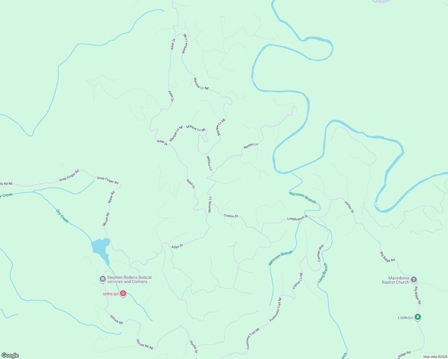 map of restaurants, bars, coffee shops, grocery stores, and more near 844 Albus Court in Ranger