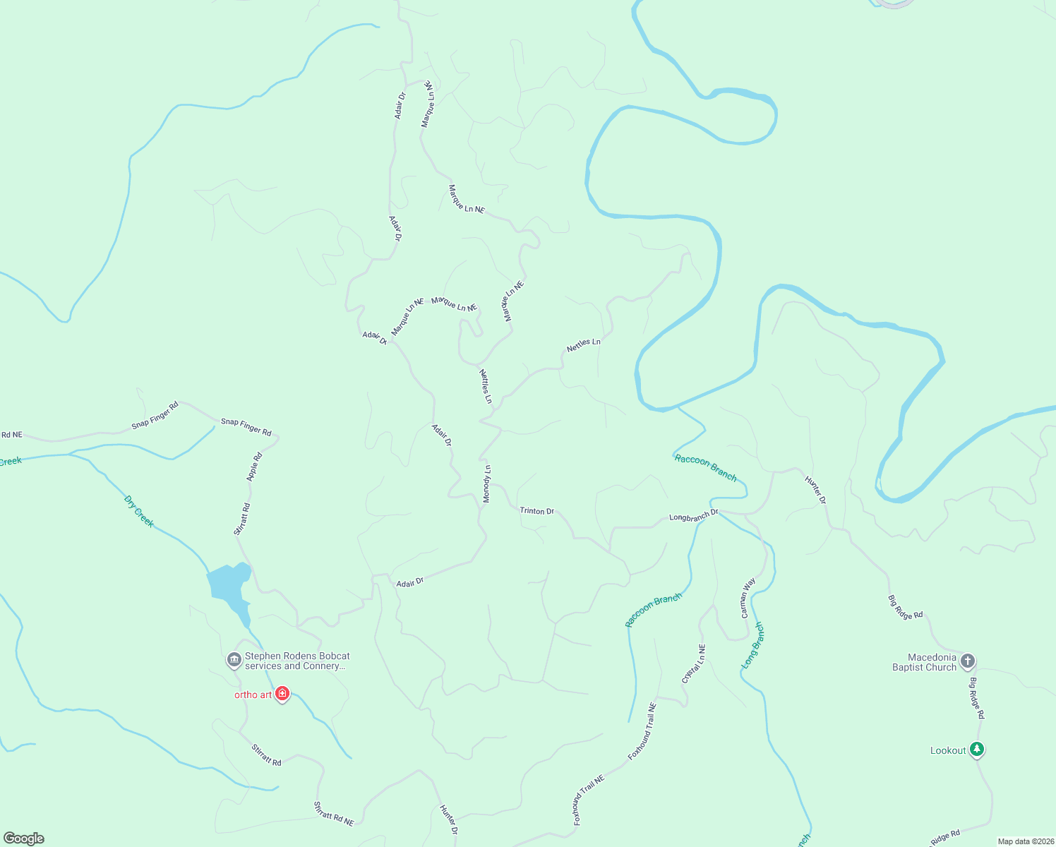 map of restaurants, bars, coffee shops, grocery stores, and more near 844 Albus Court in Ranger