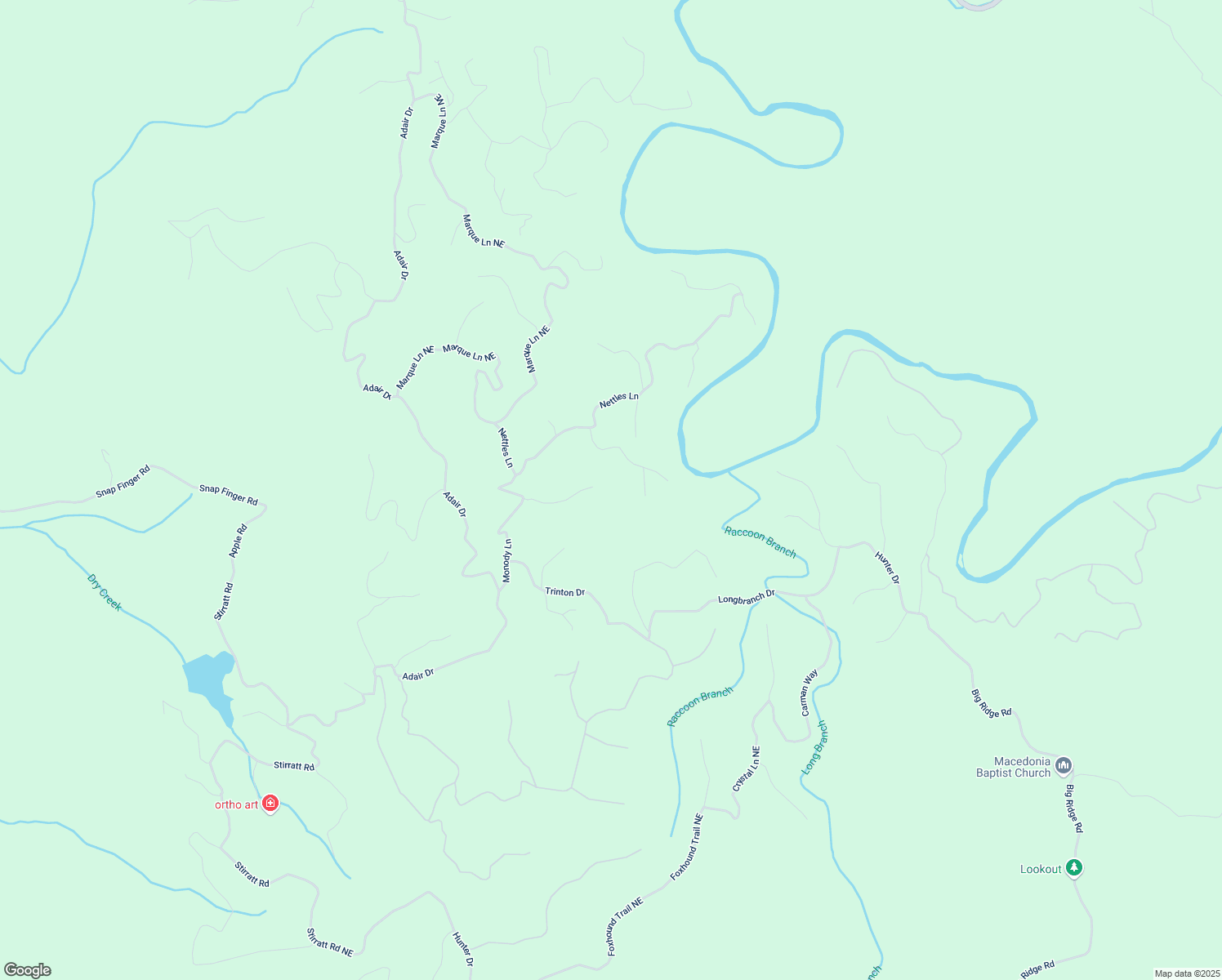 map of restaurants, bars, coffee shops, grocery stores, and more near 850 Albus Court in Ranger