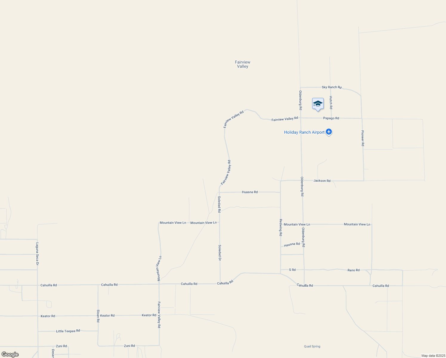 map of restaurants, bars, coffee shops, grocery stores, and more near Fairview Valley Road in San Bernardino County