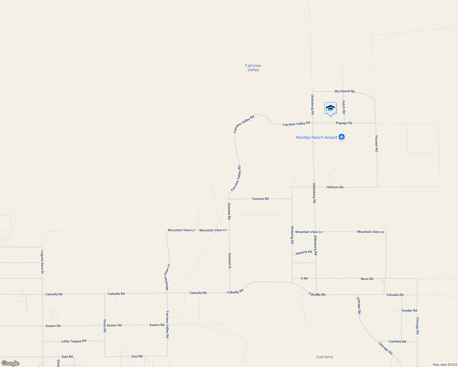map of restaurants, bars, coffee shops, grocery stores, and more near Fairview Valley Road in San Bernardino County