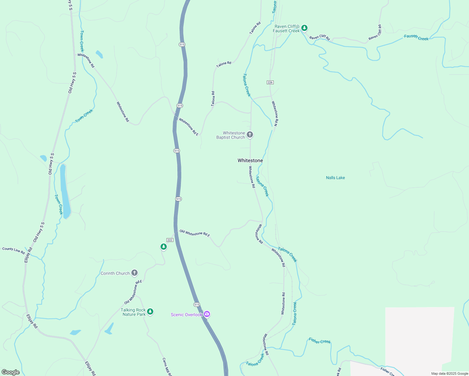 map of restaurants, bars, coffee shops, grocery stores, and more near 128 Mountain View Church Road in Talking Rock