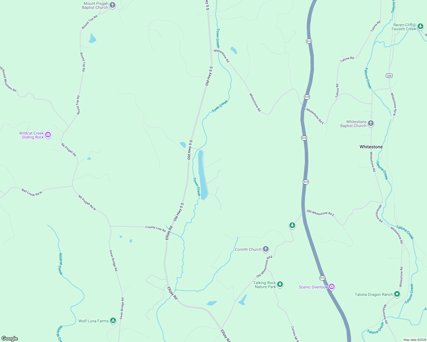 map of restaurants, bars, coffee shops, grocery stores, and more near 133 Jump Street in Talking Rock