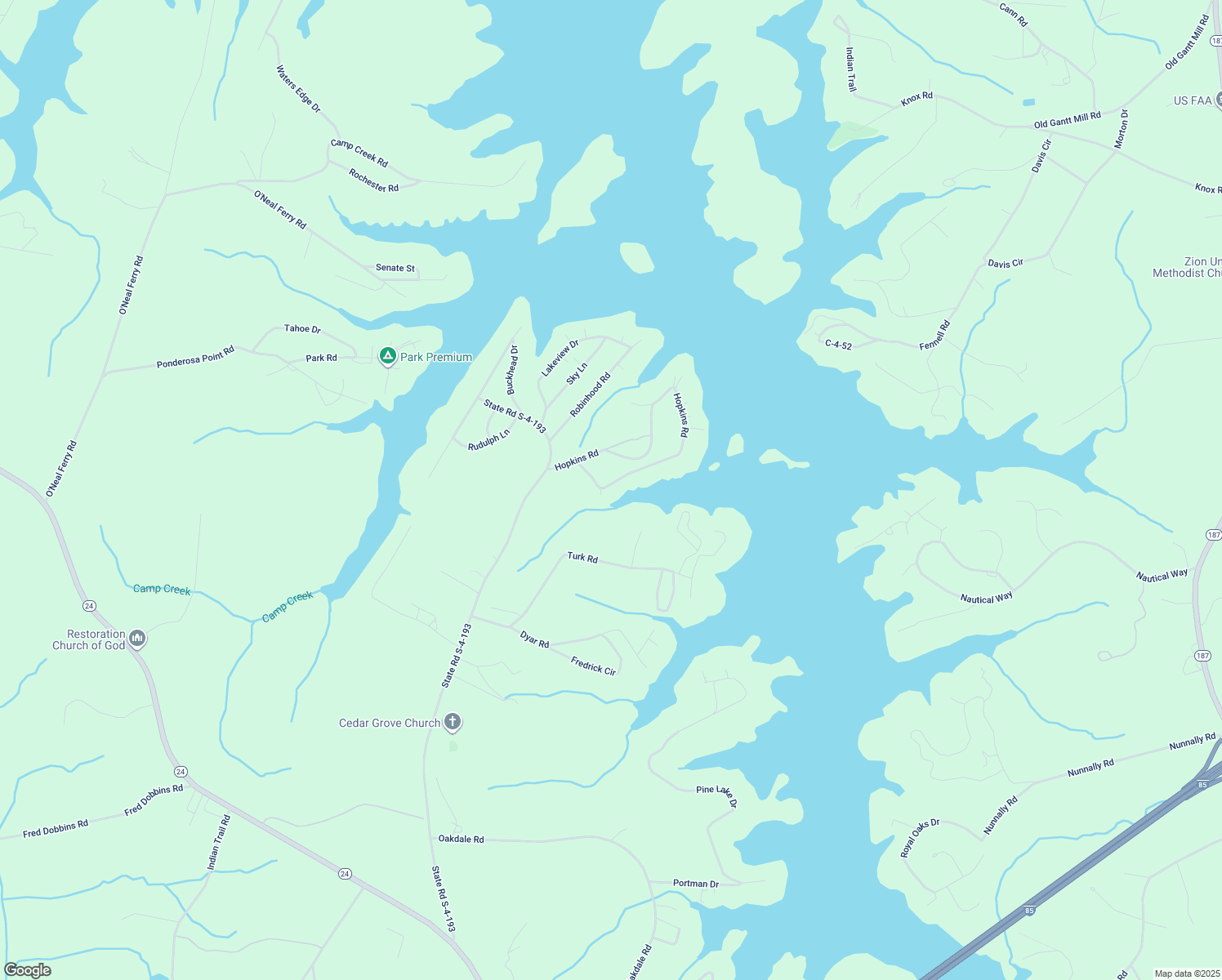 map of restaurants, bars, coffee shops, grocery stores, and more near 449 Hopkins Road in Townville