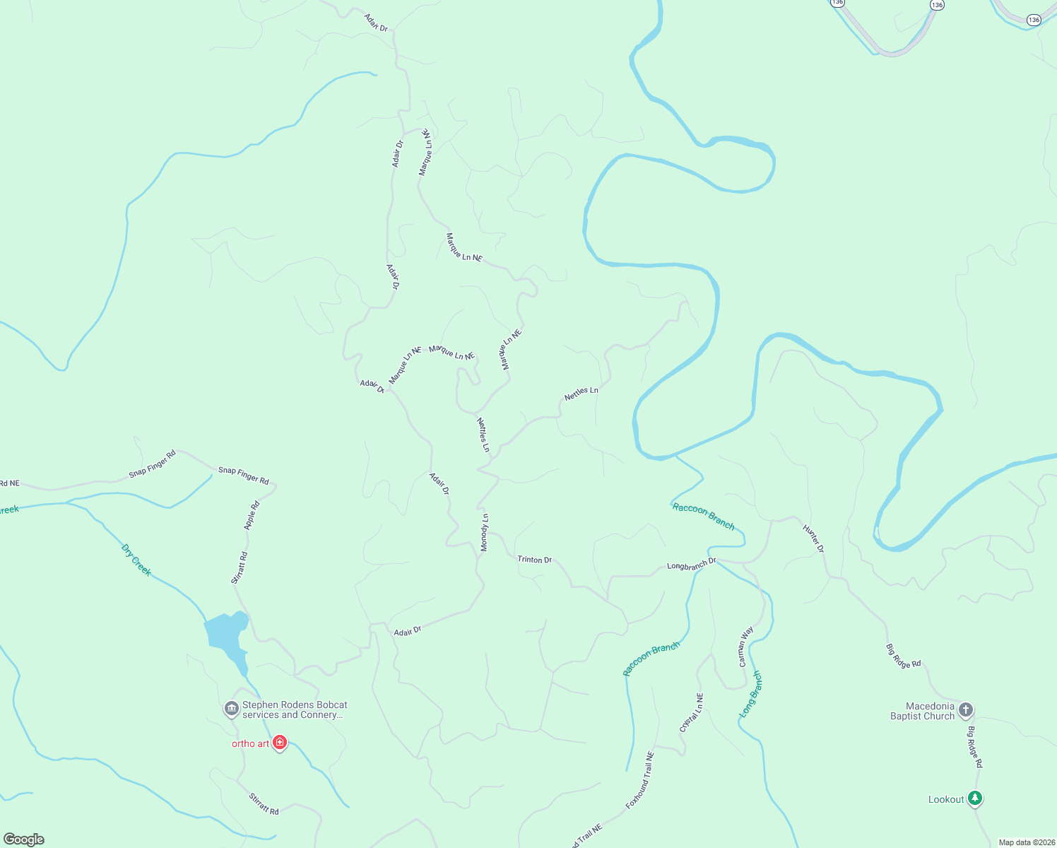 map of restaurants, bars, coffee shops, grocery stores, and more near 740 Nettles Lane in Ranger