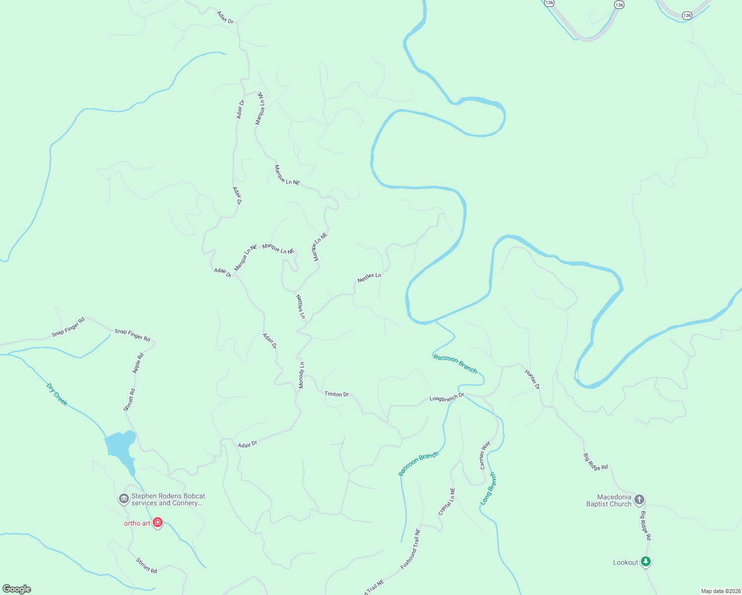 map of restaurants, bars, coffee shops, grocery stores, and more near 777 Greenwood Circle in Ranger