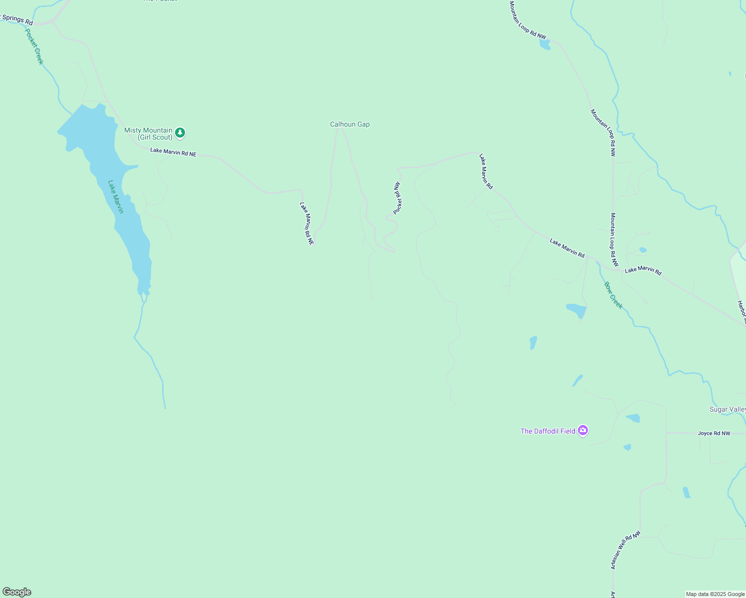 map of restaurants, bars, coffee shops, grocery stores, and more near 2050 Pocket Road Northwest in Sugar Valley