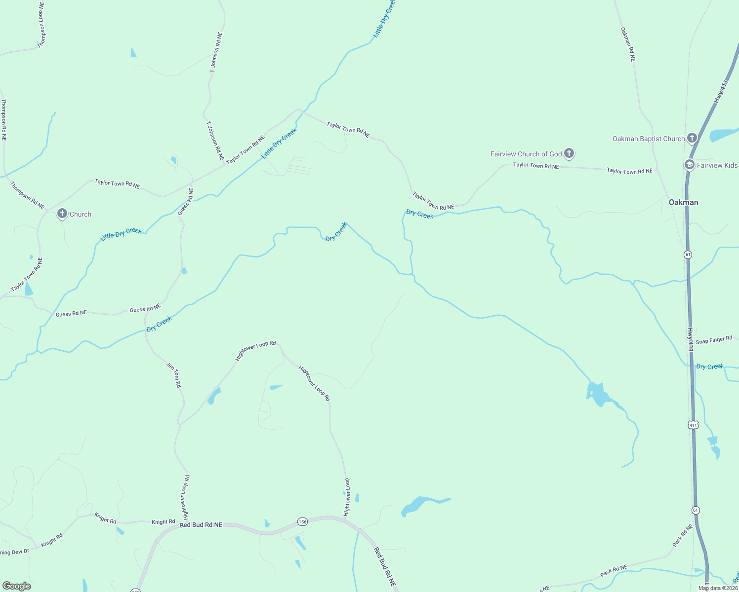 map of restaurants, bars, coffee shops, grocery stores, and more near in Oakman