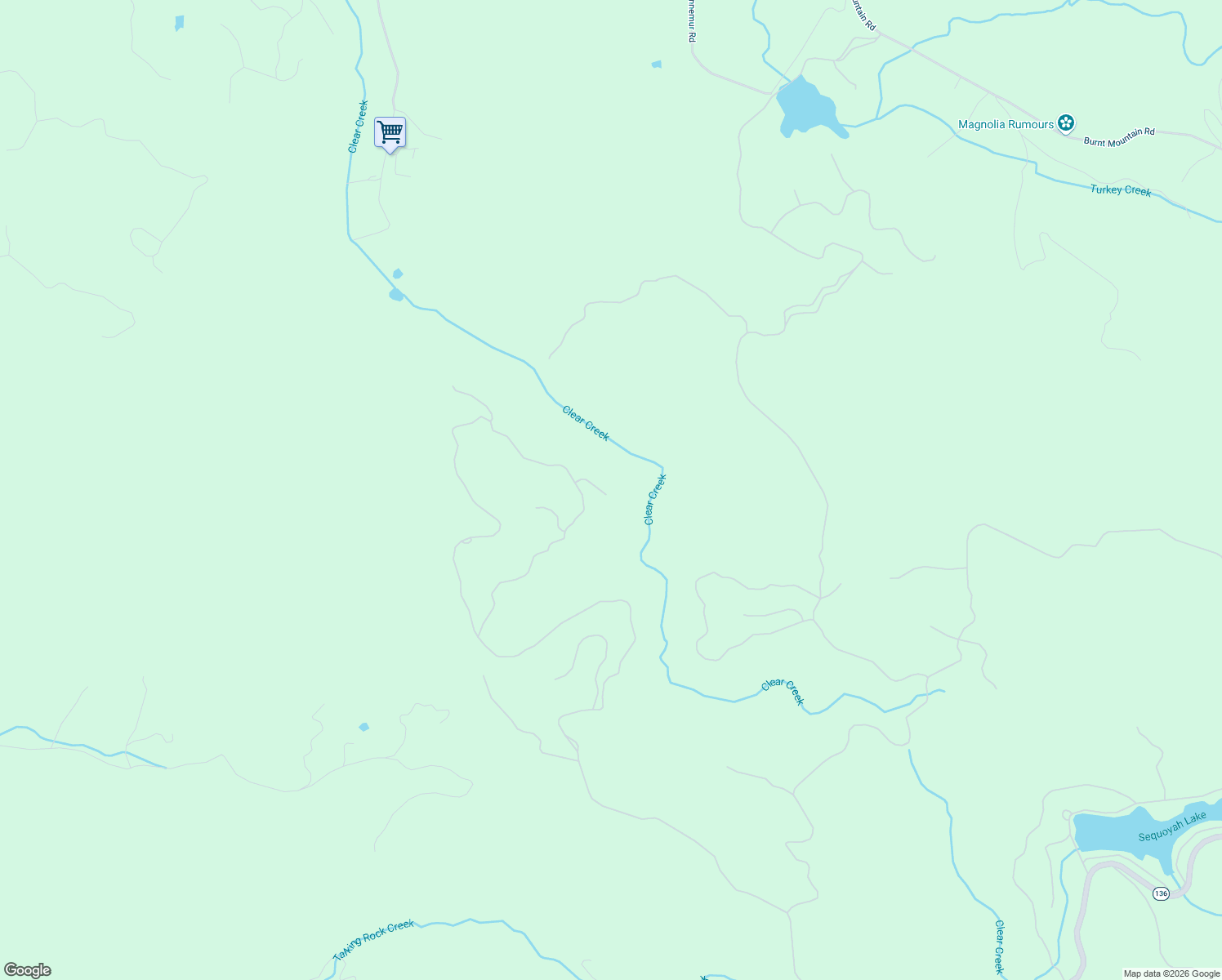 map of restaurants, bars, coffee shops, grocery stores, and more near 93 Rockwood Court in Ellijay
