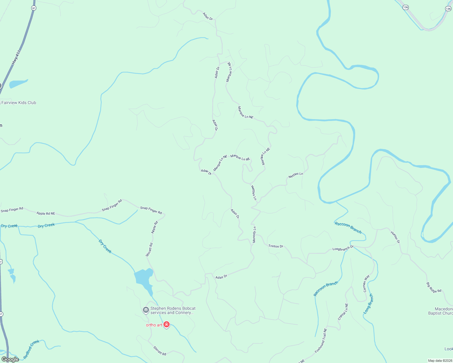 map of restaurants, bars, coffee shops, grocery stores, and more near 108 Adair Drive in Ranger