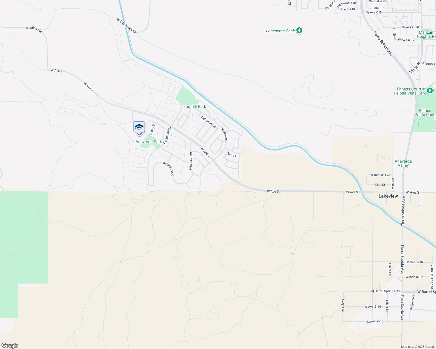 map of restaurants, bars, coffee shops, grocery stores, and more near 37233 Kingcup Terrace in Palmdale