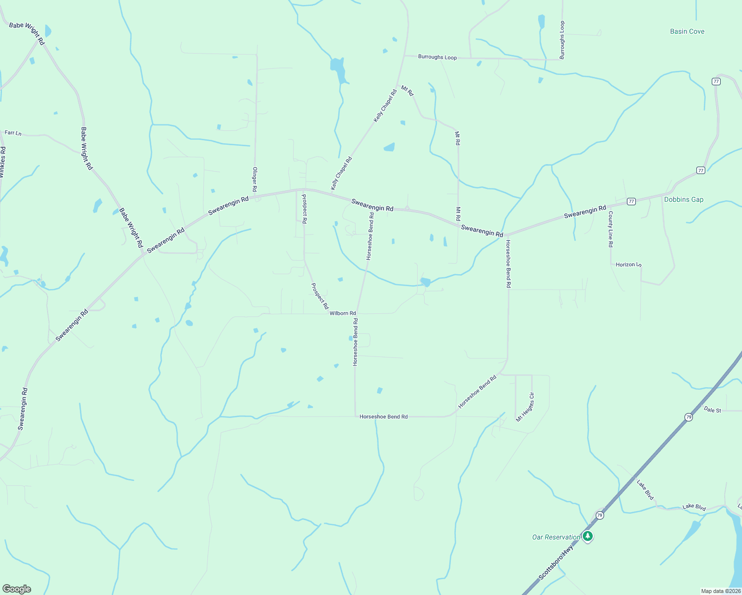 map of restaurants, bars, coffee shops, grocery stores, and more near 475 Horseshoe Bend Rd in Scottsboro