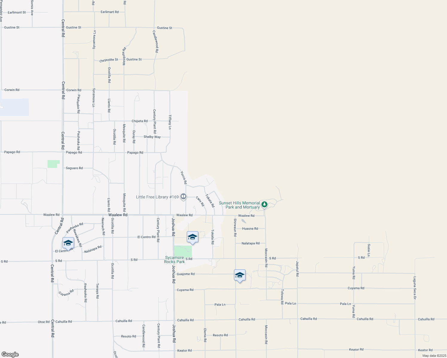 map of restaurants, bars, coffee shops, grocery stores, and more near 23545 Valley Crest Terrace in Apple Valley