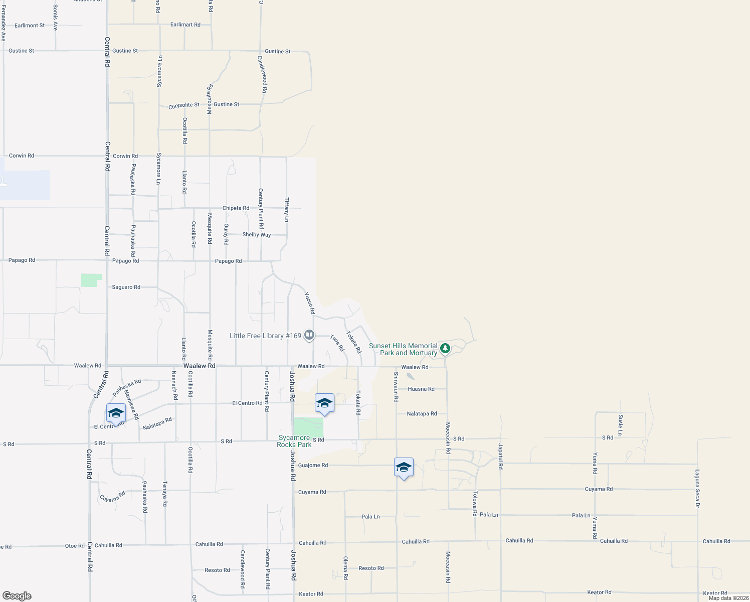 map of restaurants, bars, coffee shops, grocery stores, and more near 23545 Valley Crest Terrace in Apple Valley