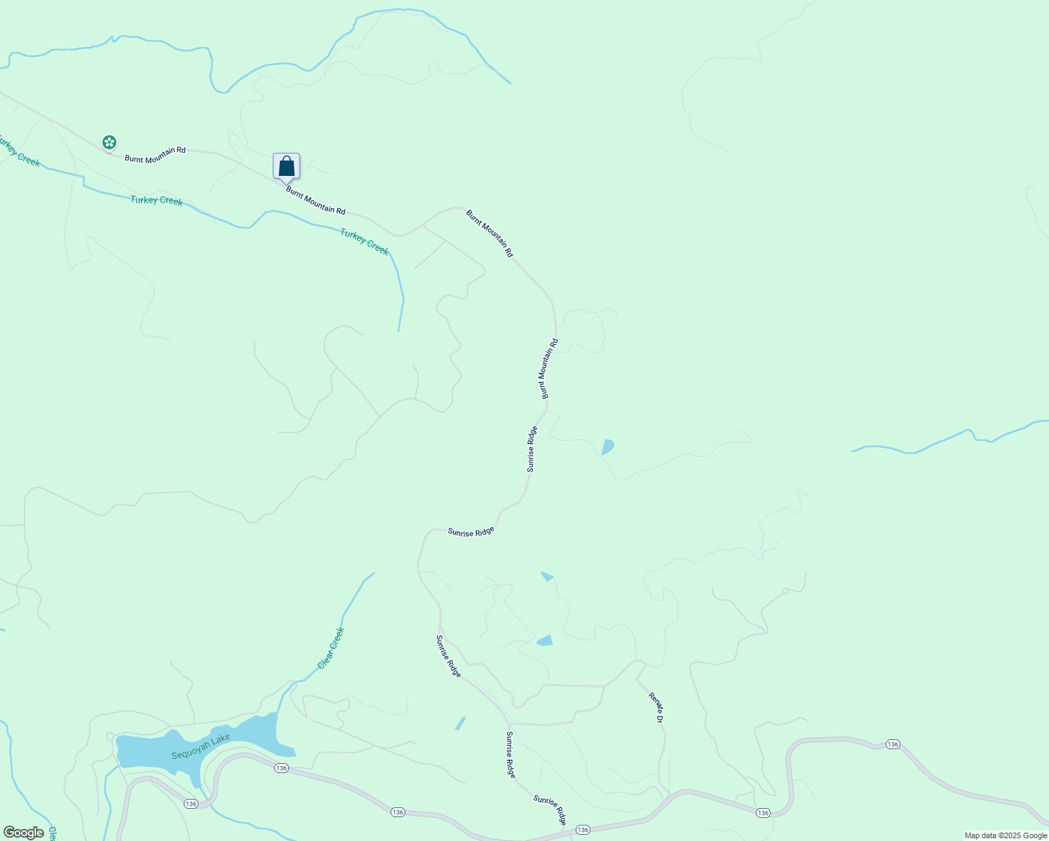map of restaurants, bars, coffee shops, grocery stores, and more near 6342 Burnt Mountain Road in Ellijay