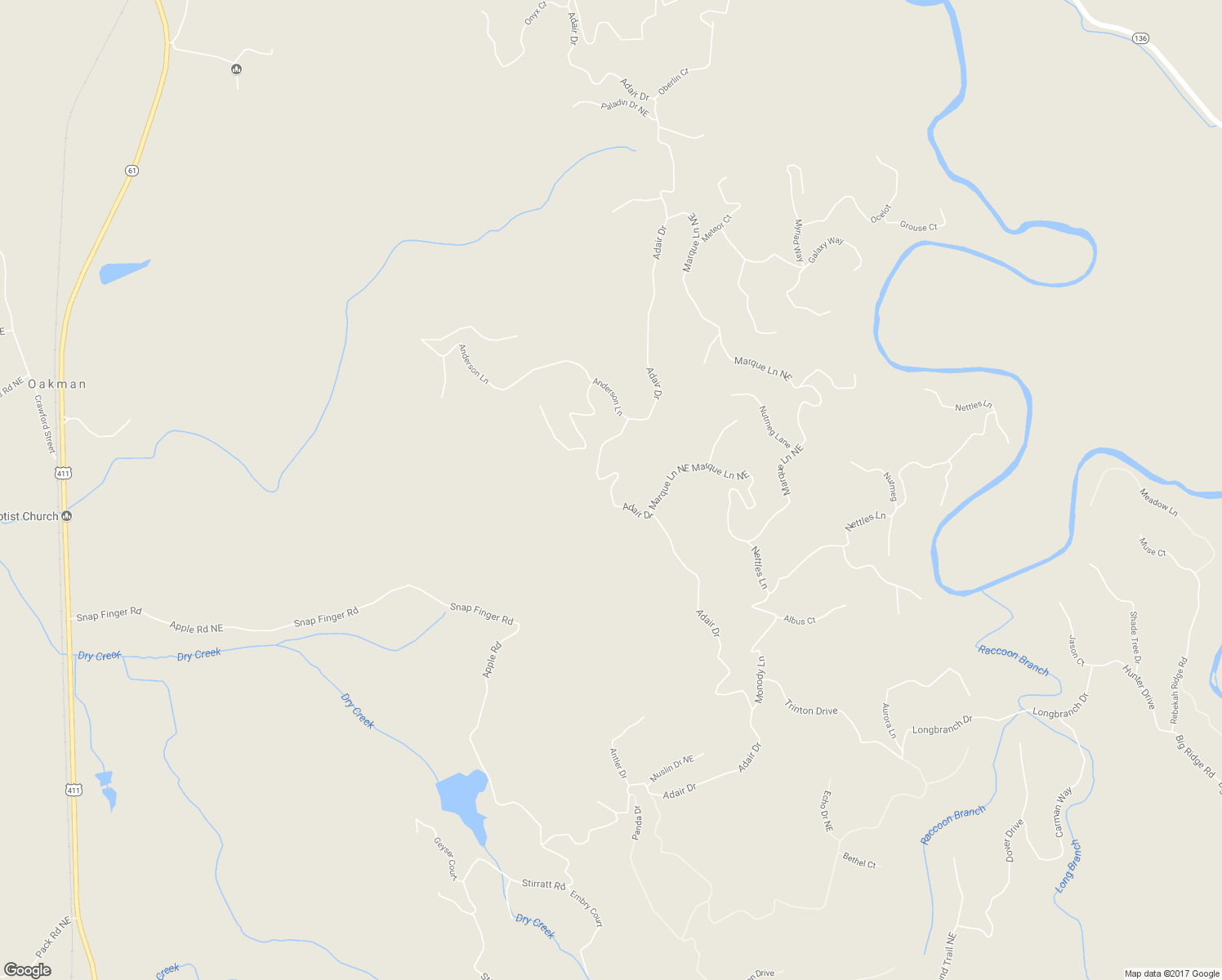 map of restaurants, bars, coffee shops, grocery stores, and more near 133 Adair Drive in Ranger