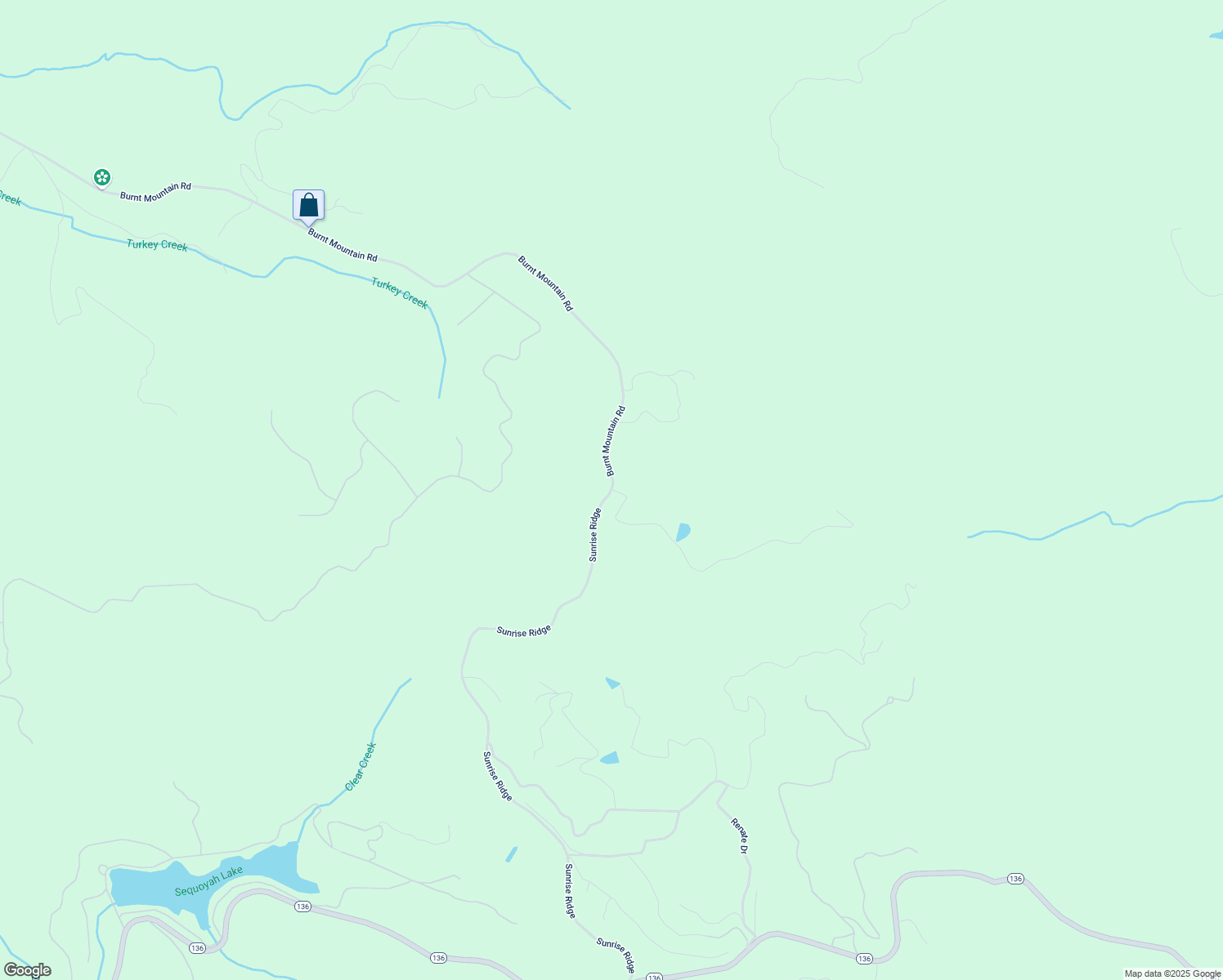 map of restaurants, bars, coffee shops, grocery stores, and more near 6342 Burnt Mountain Road in Ellijay