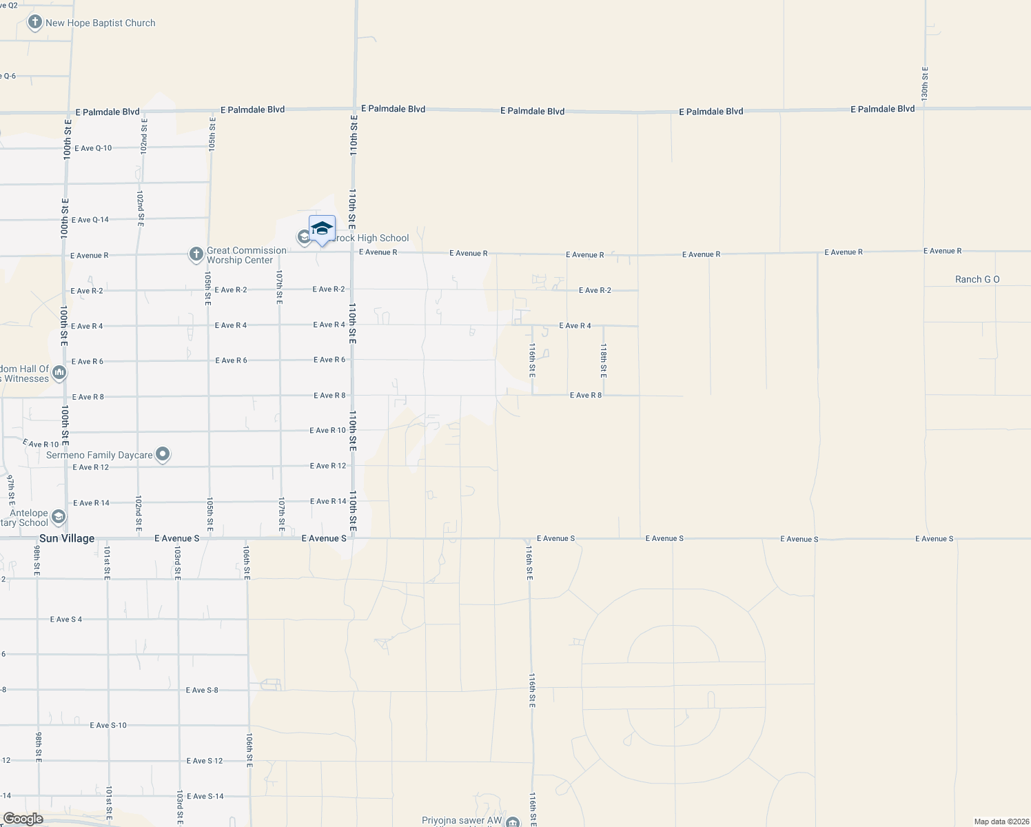 map of restaurants, bars, coffee shops, grocery stores, and more near 37562 115th Street East in Littlerock