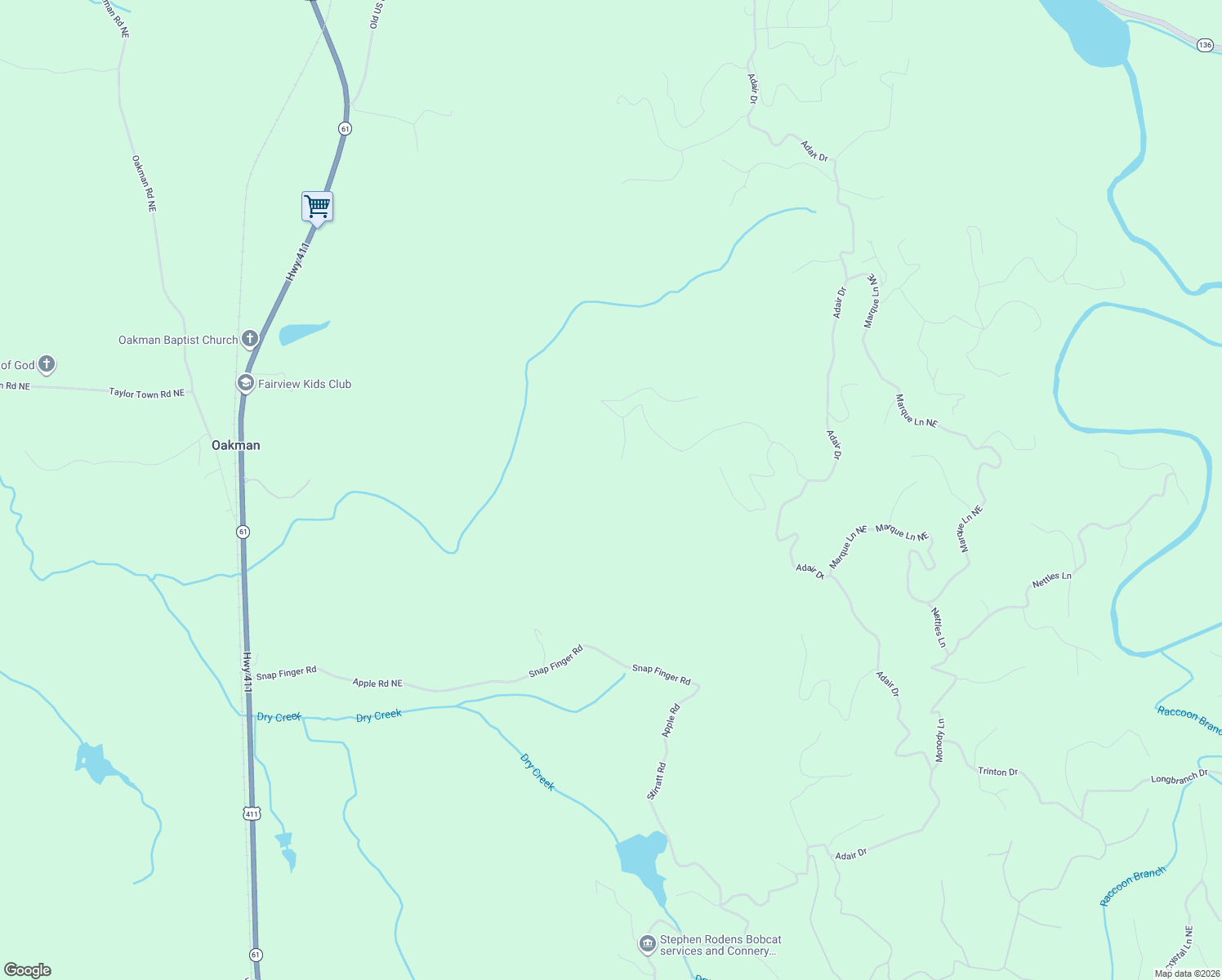 map of restaurants, bars, coffee shops, grocery stores, and more near 716 Railey Ridge in Ranger