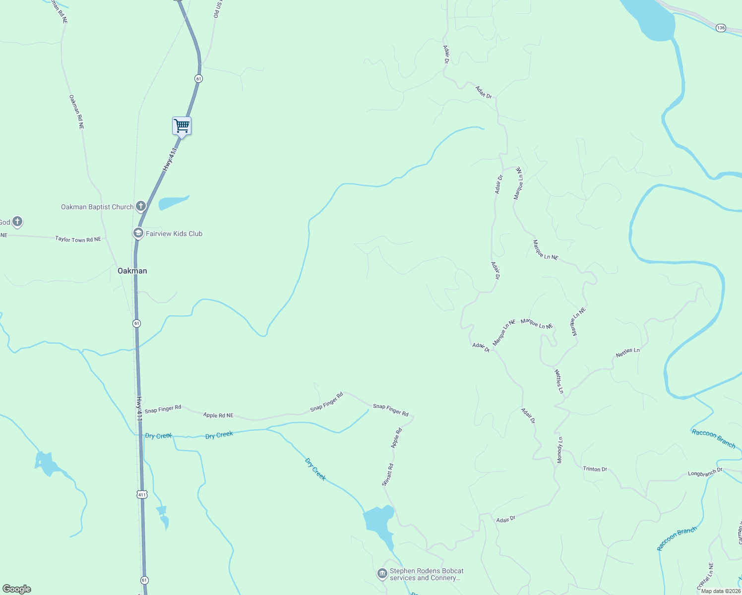 map of restaurants, bars, coffee shops, grocery stores, and more near 715 Railey Ridge in Ranger