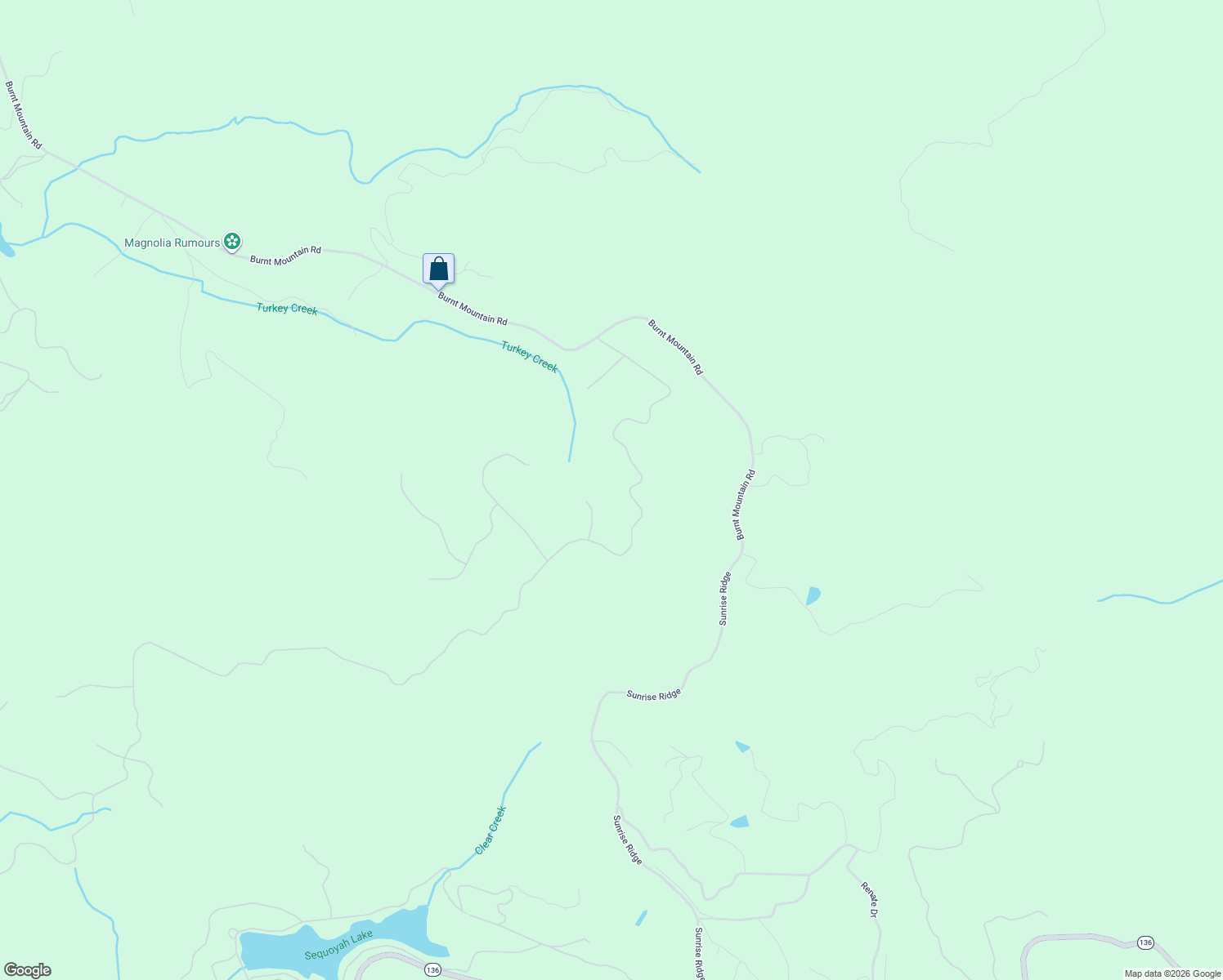 map of restaurants, bars, coffee shops, grocery stores, and more near 786 Saint Andrews Way in Ellijay