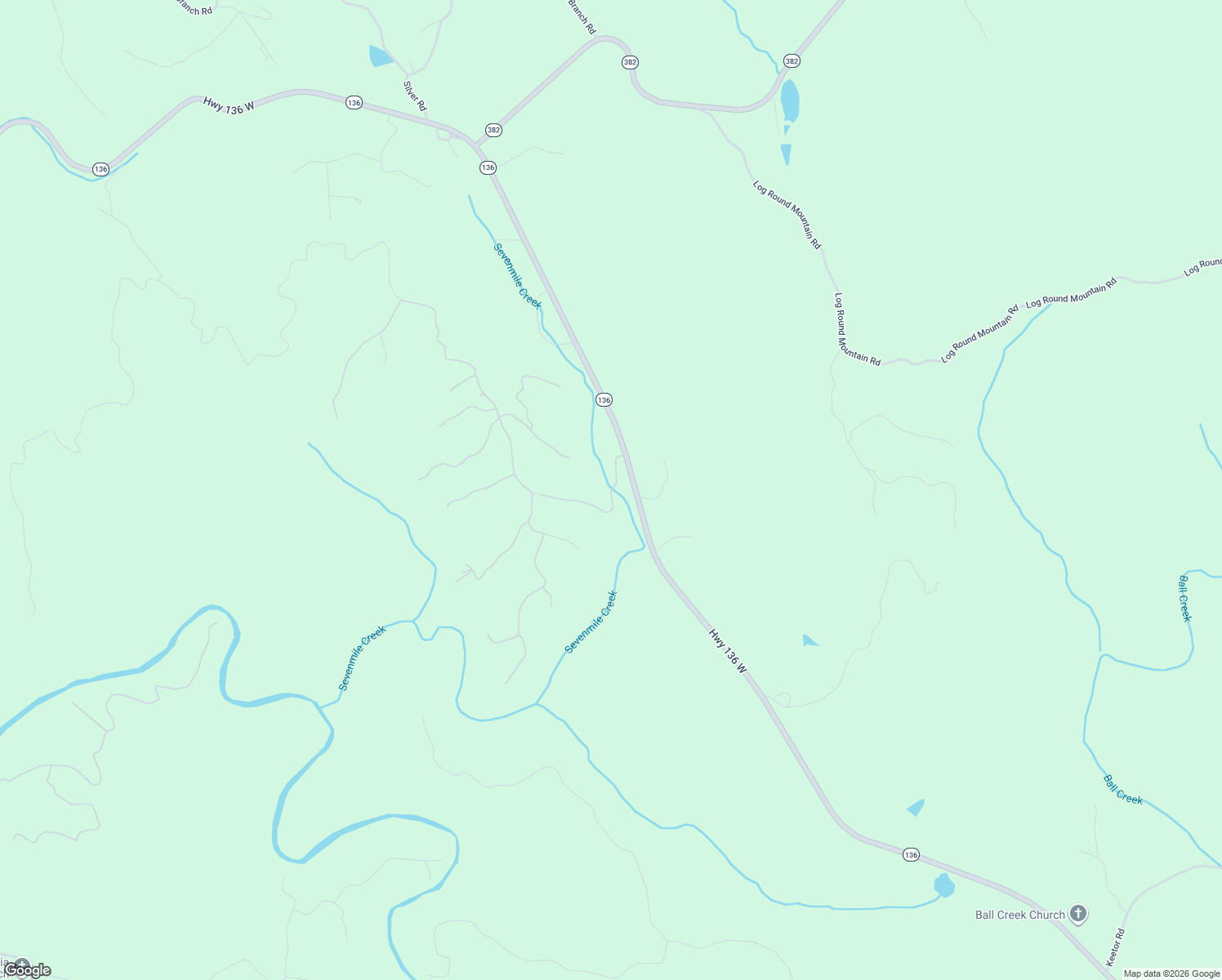 map of restaurants, bars, coffee shops, grocery stores, and more near Milt Priest Road in Talking Rock