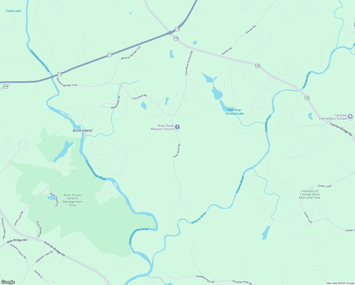 map of restaurants, bars, coffee shops, grocery stores, and more near 1179 Twin River Orchard Road in Demorest