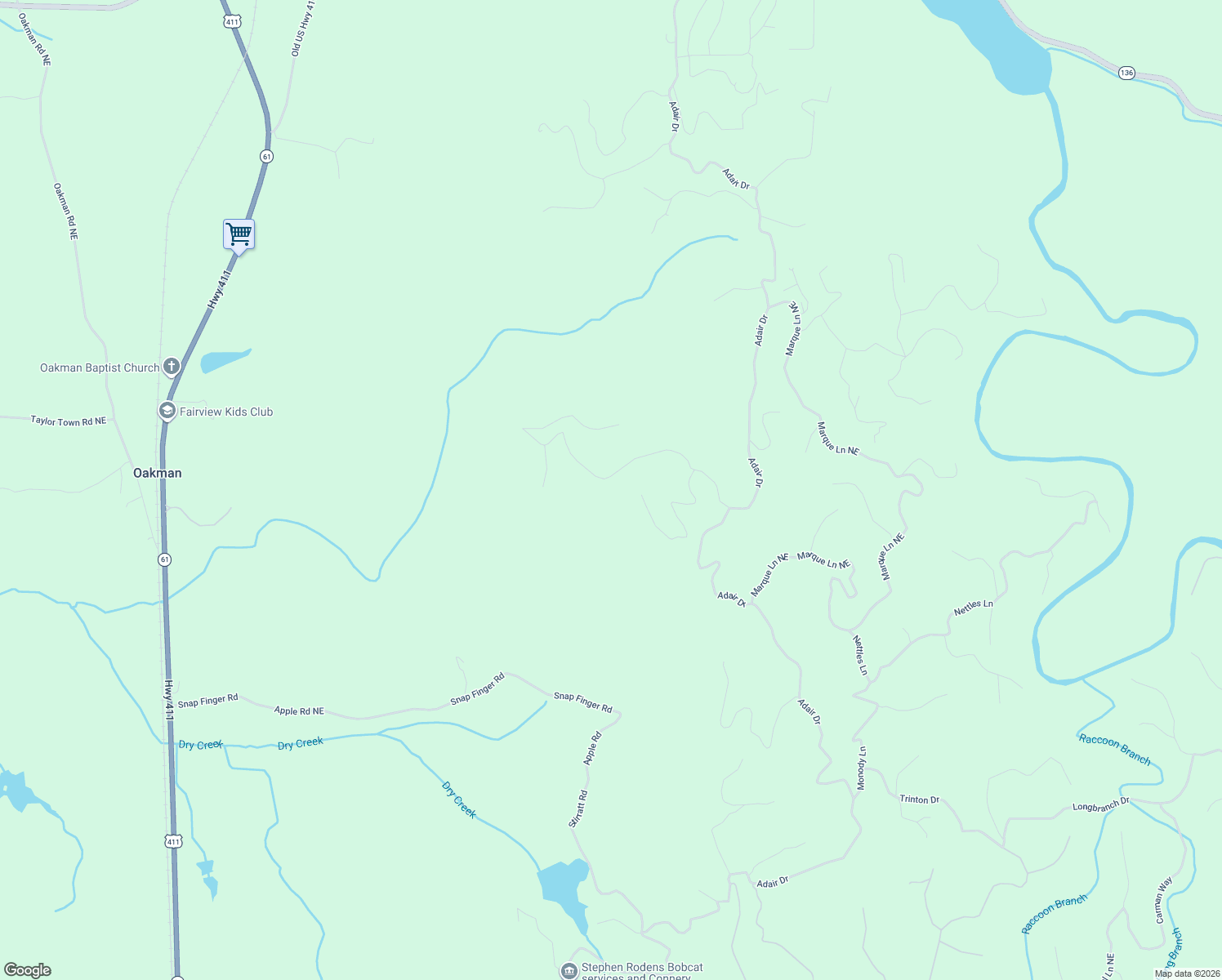 map of restaurants, bars, coffee shops, grocery stores, and more near 642 Whitfield Way in Ranger