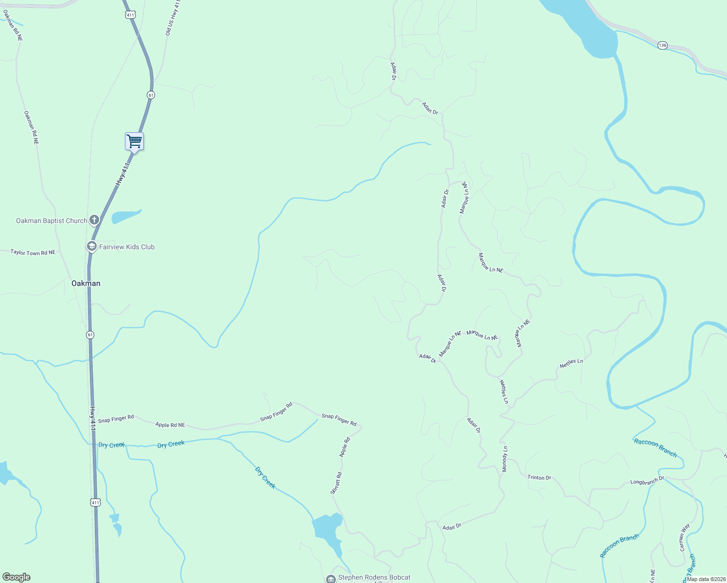 map of restaurants, bars, coffee shops, grocery stores, and more near 642 Whitfield Way in Ranger