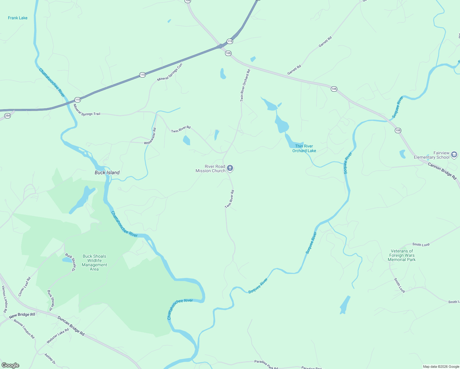 map of restaurants, bars, coffee shops, grocery stores, and more near 1179 Twin River Orchard Road in Demorest