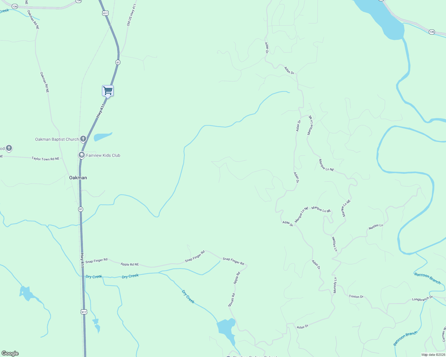 map of restaurants, bars, coffee shops, grocery stores, and more near 726 Raley Court in Ranger