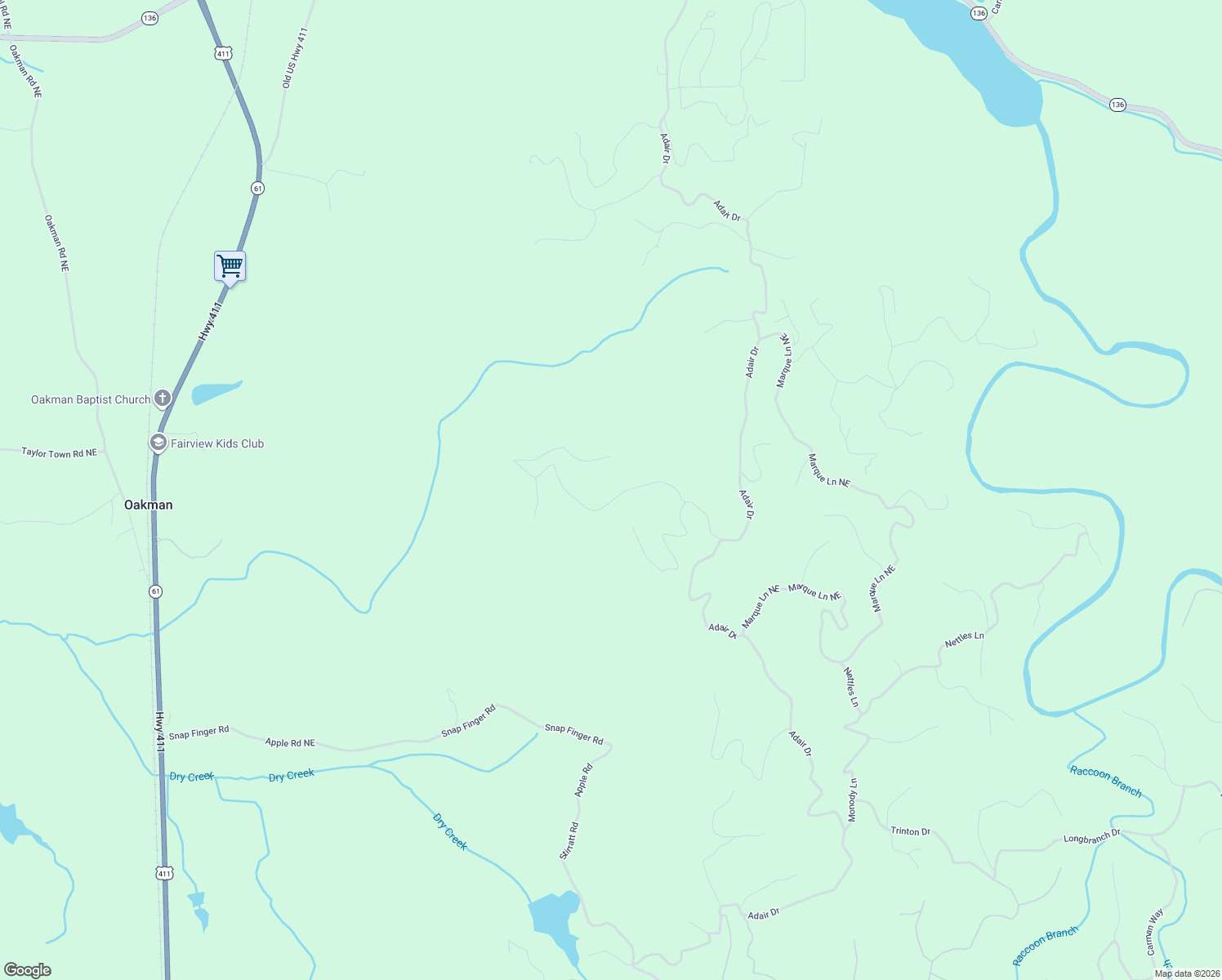 map of restaurants, bars, coffee shops, grocery stores, and more near 683 Anderson Lane in Ranger