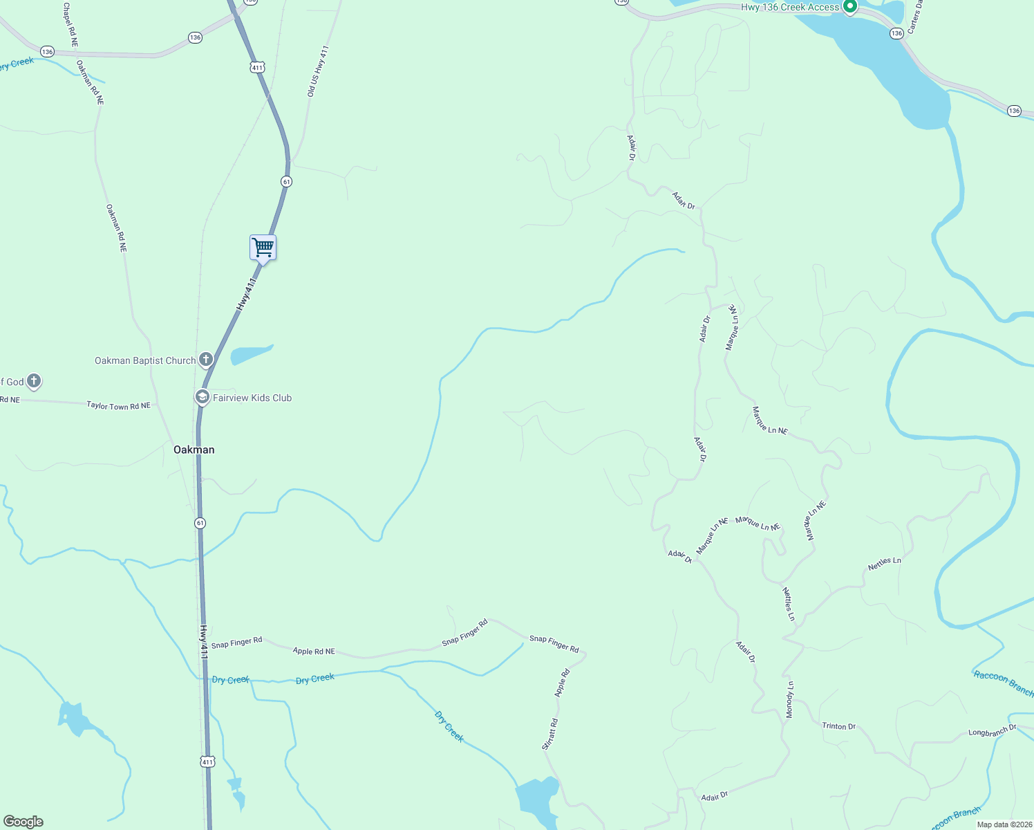 map of restaurants, bars, coffee shops, grocery stores, and more near 702 Railey Ridge in Ranger
