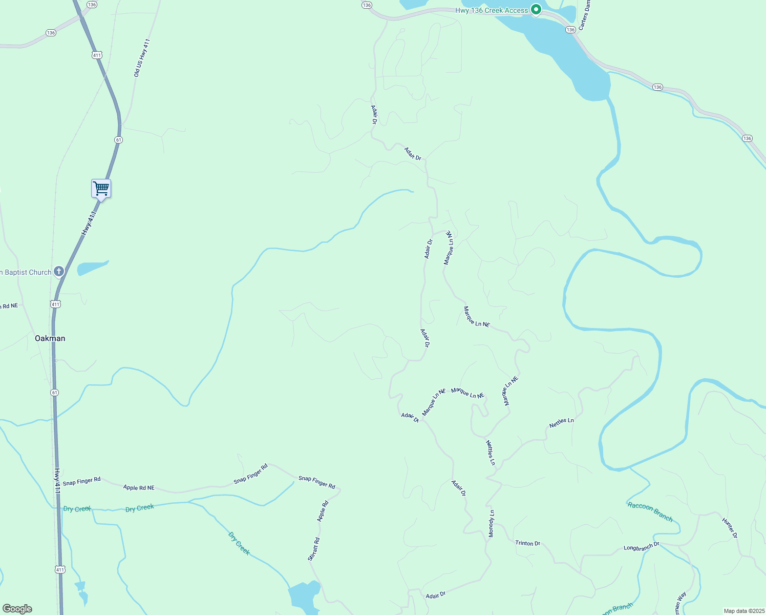 map of restaurants, bars, coffee shops, grocery stores, and more near 661 Anderson Lane in Ranger