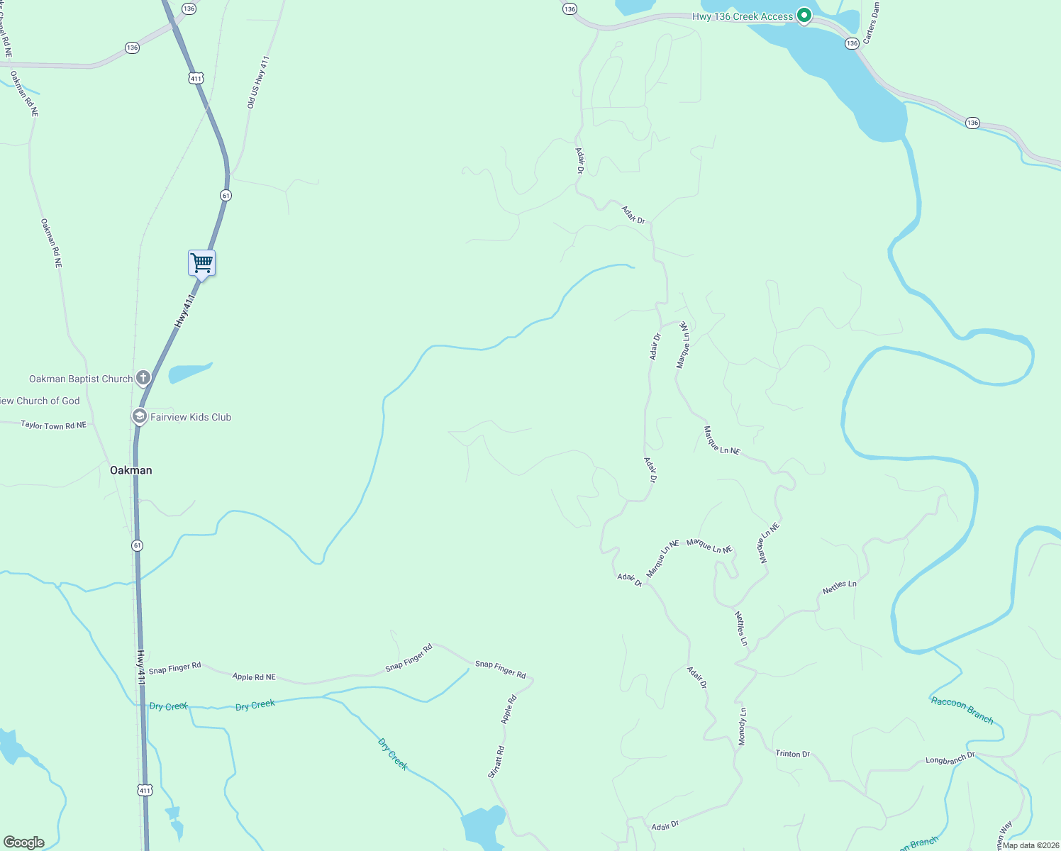 map of restaurants, bars, coffee shops, grocery stores, and more near 696 Railey Ridge in Ranger