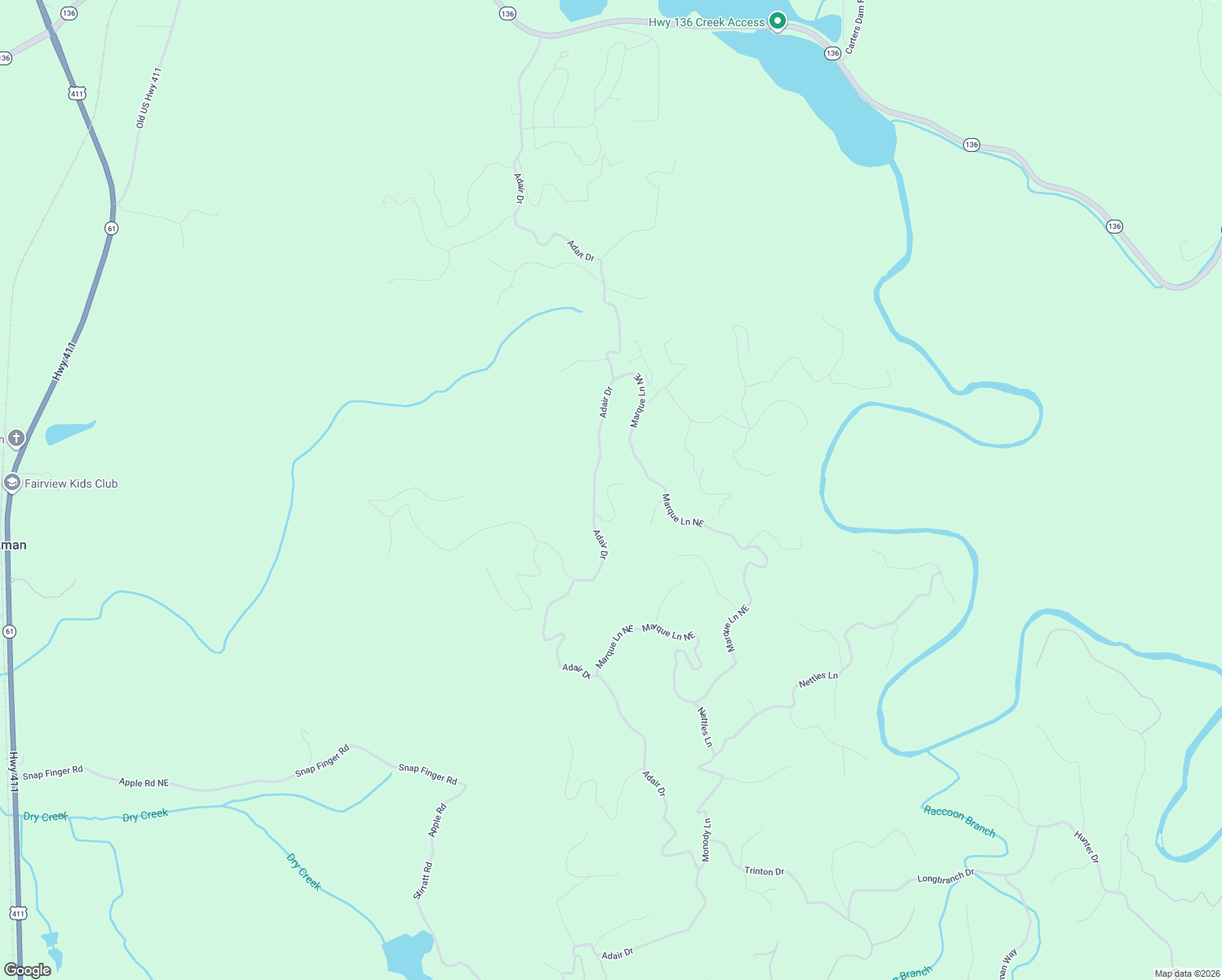 map of restaurants, bars, coffee shops, grocery stores, and more near 278 Adair Drive in Ranger