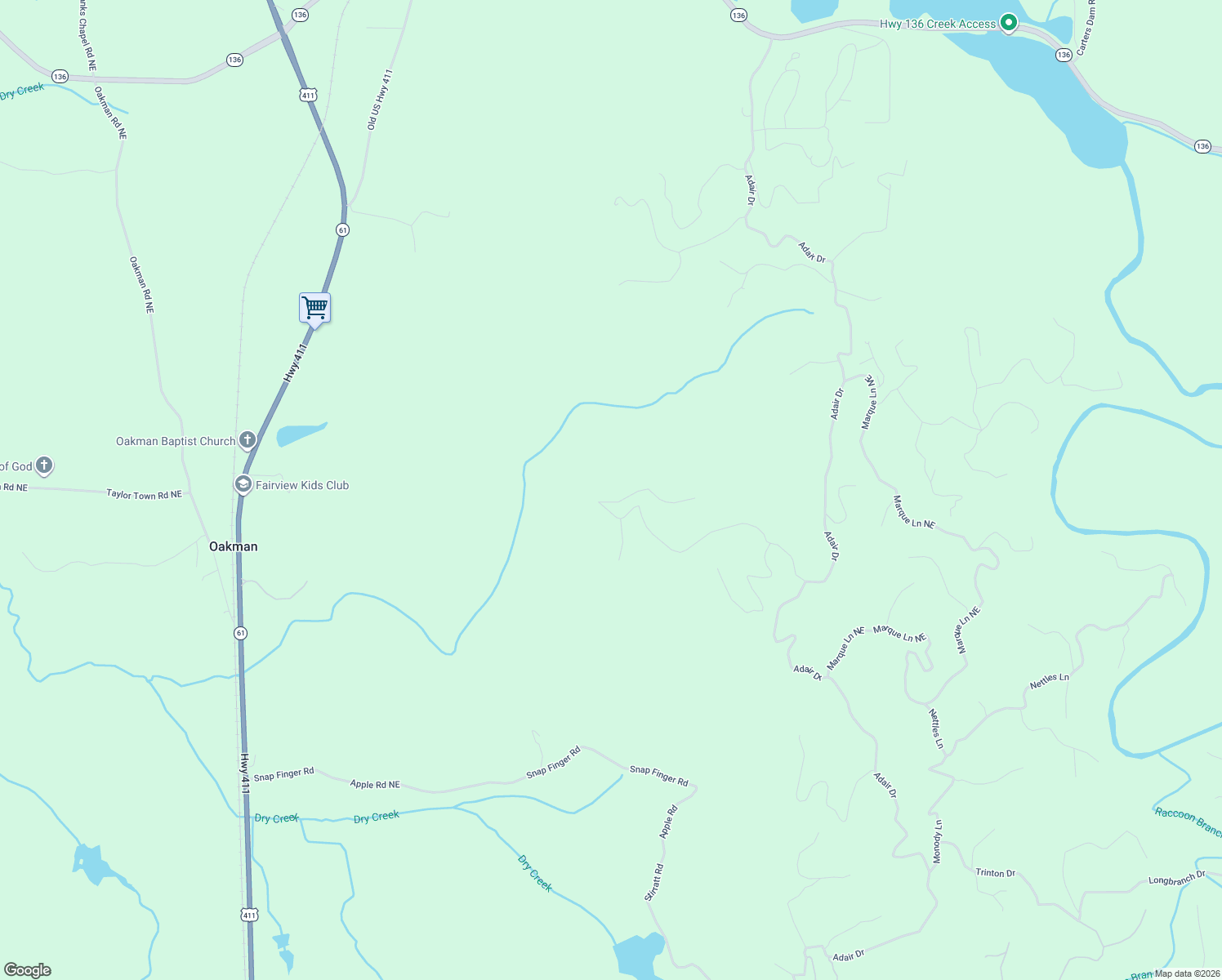 map of restaurants, bars, coffee shops, grocery stores, and more near 702 Railey Ridge in Ranger