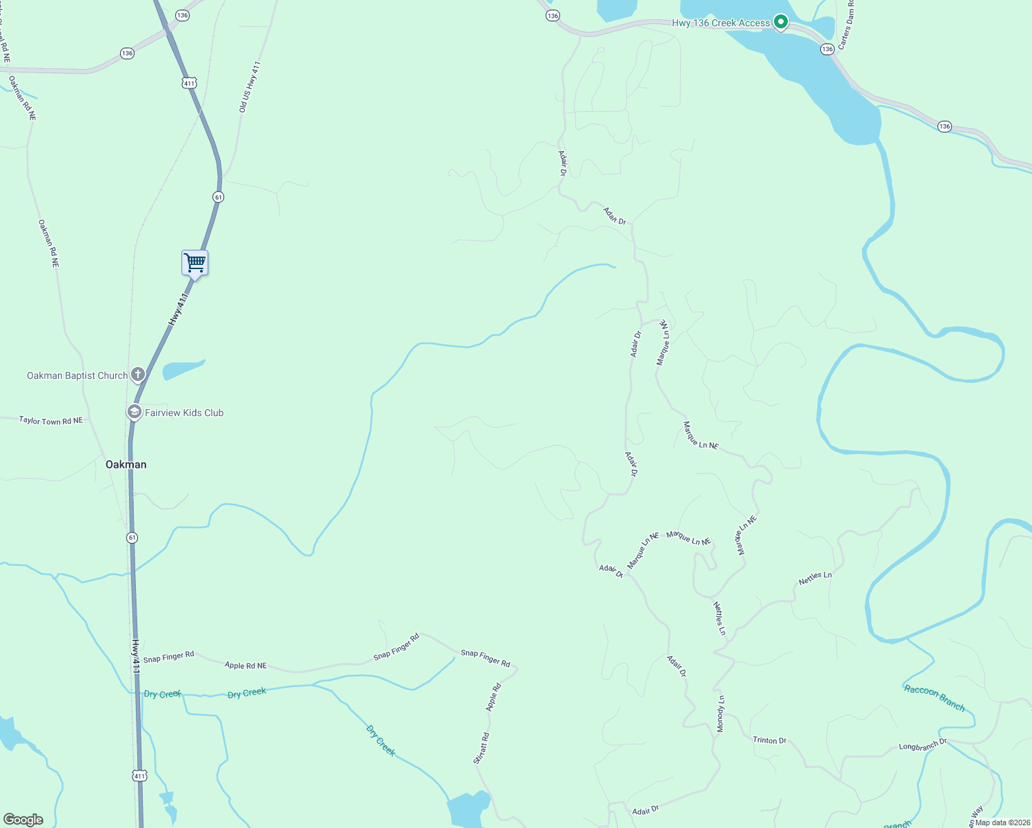 map of restaurants, bars, coffee shops, grocery stores, and more near 696 Railey Ridge in Ranger