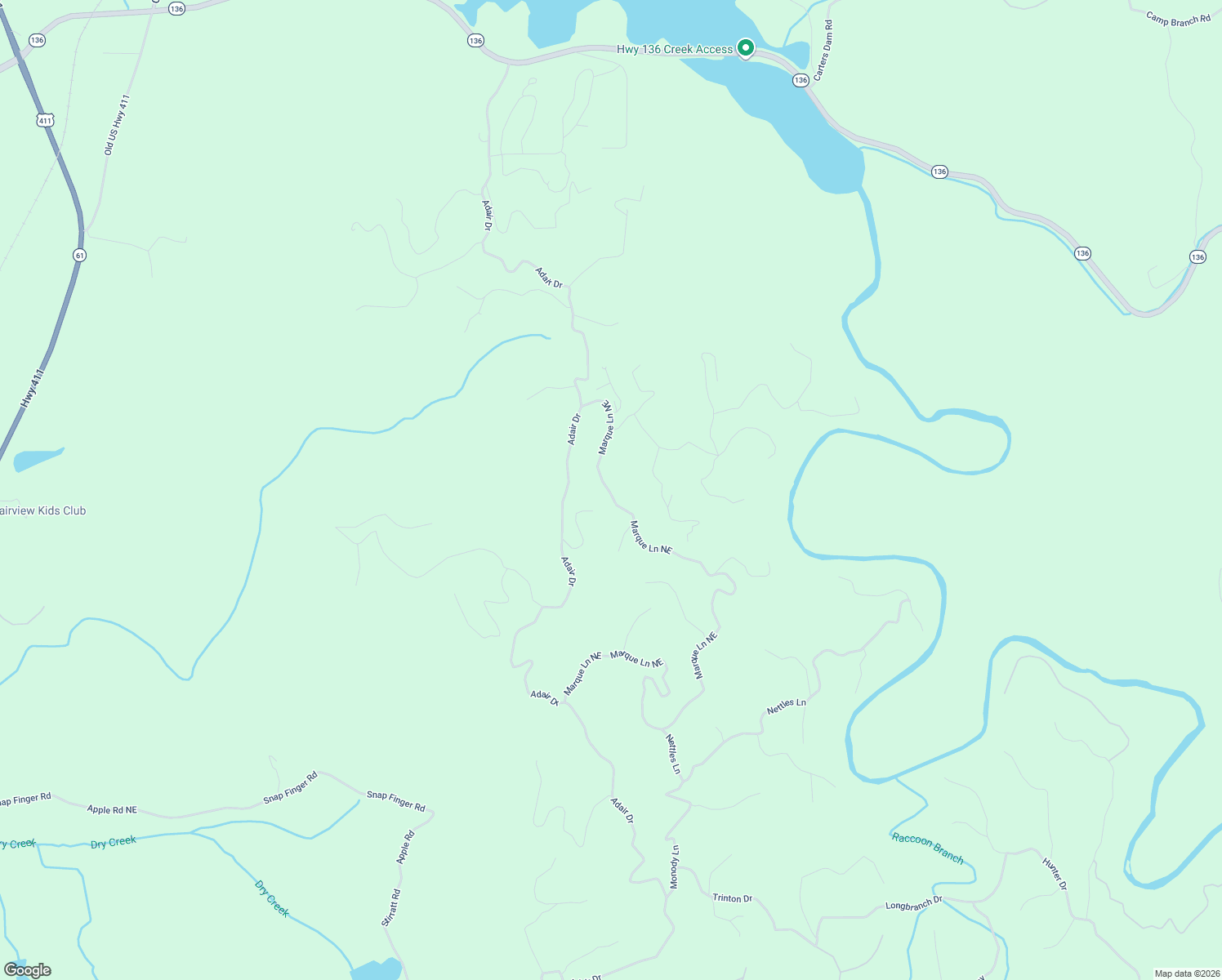 map of restaurants, bars, coffee shops, grocery stores, and more near 415 Marque Lane Northeast in Ranger