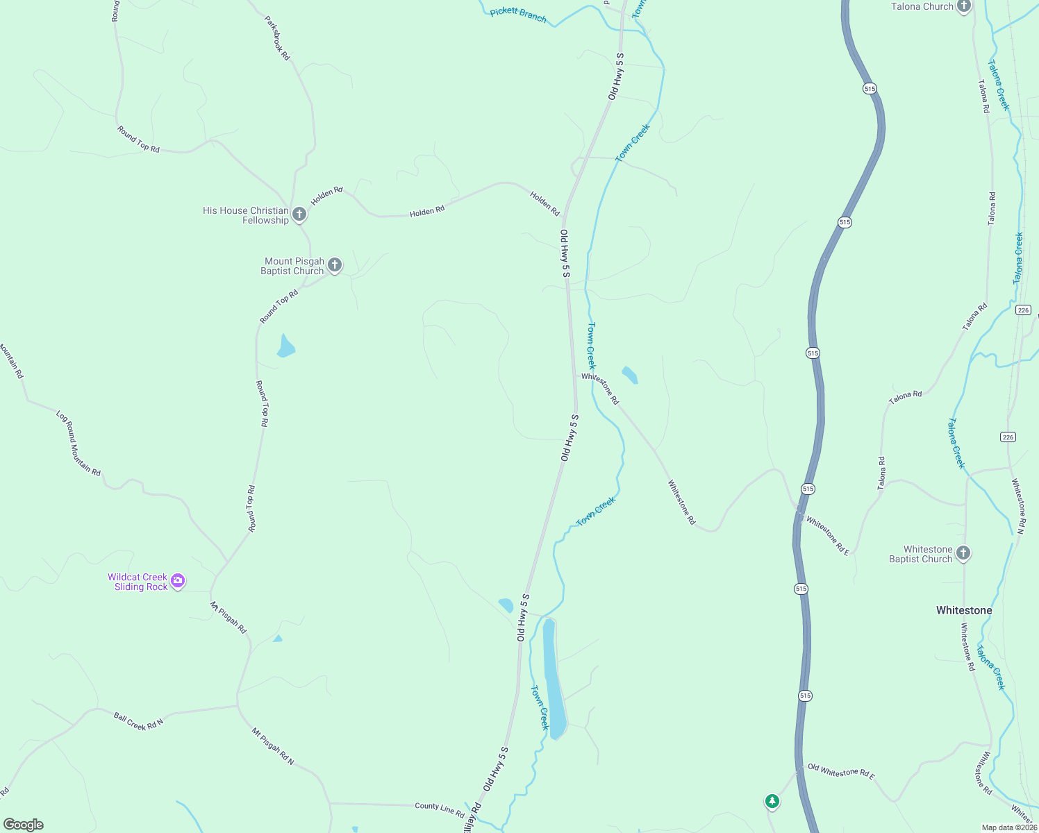 map of restaurants, bars, coffee shops, grocery stores, and more near 264 Town Creek Road in Talking Rock