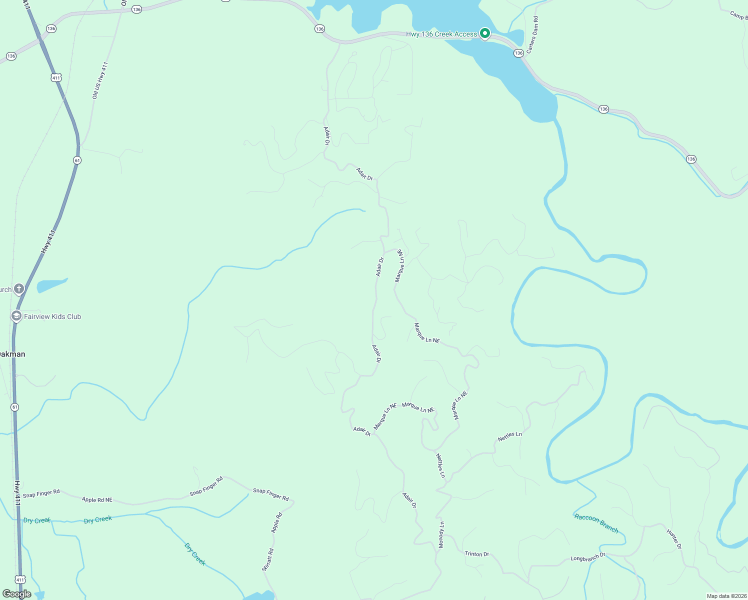 map of restaurants, bars, coffee shops, grocery stores, and more near 282 Adair Drive in Ranger