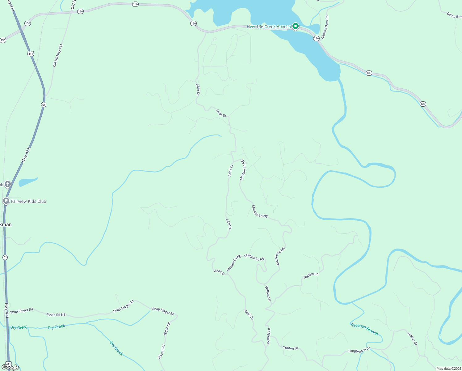 map of restaurants, bars, coffee shops, grocery stores, and more near 282 Adair Drive in Ranger