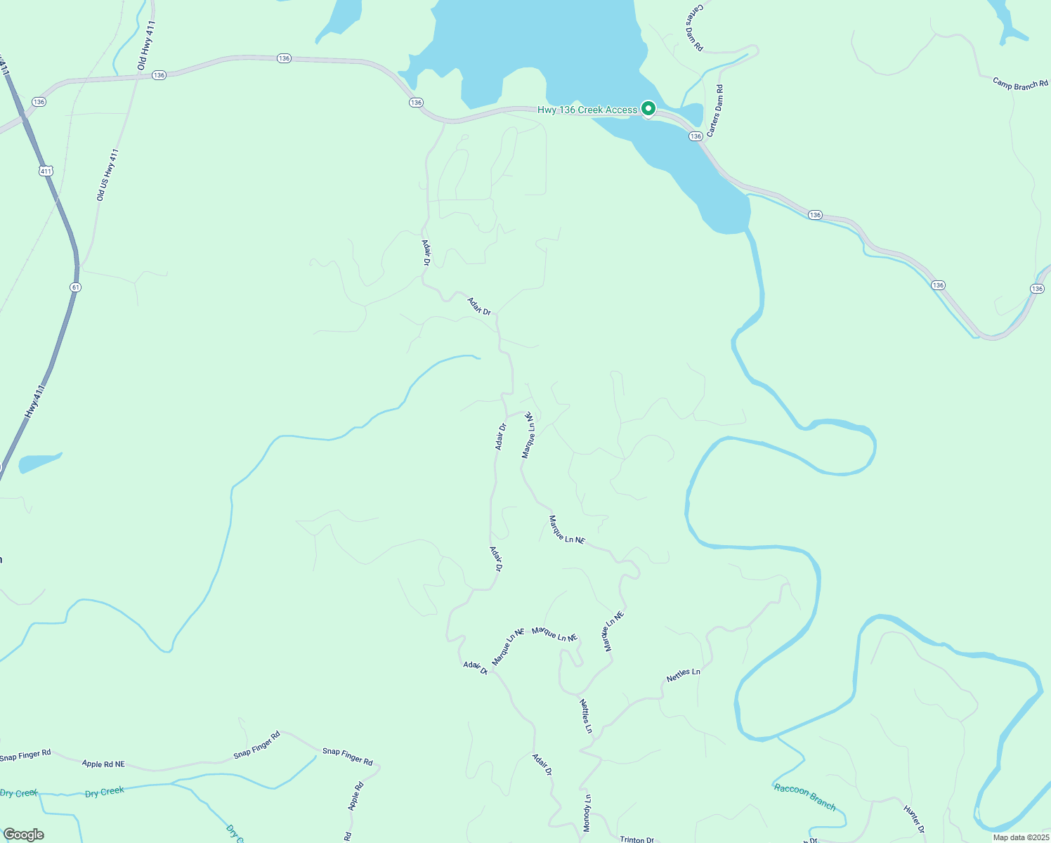 map of restaurants, bars, coffee shops, grocery stores, and more near 338 Marque Lane Northeast in Ranger